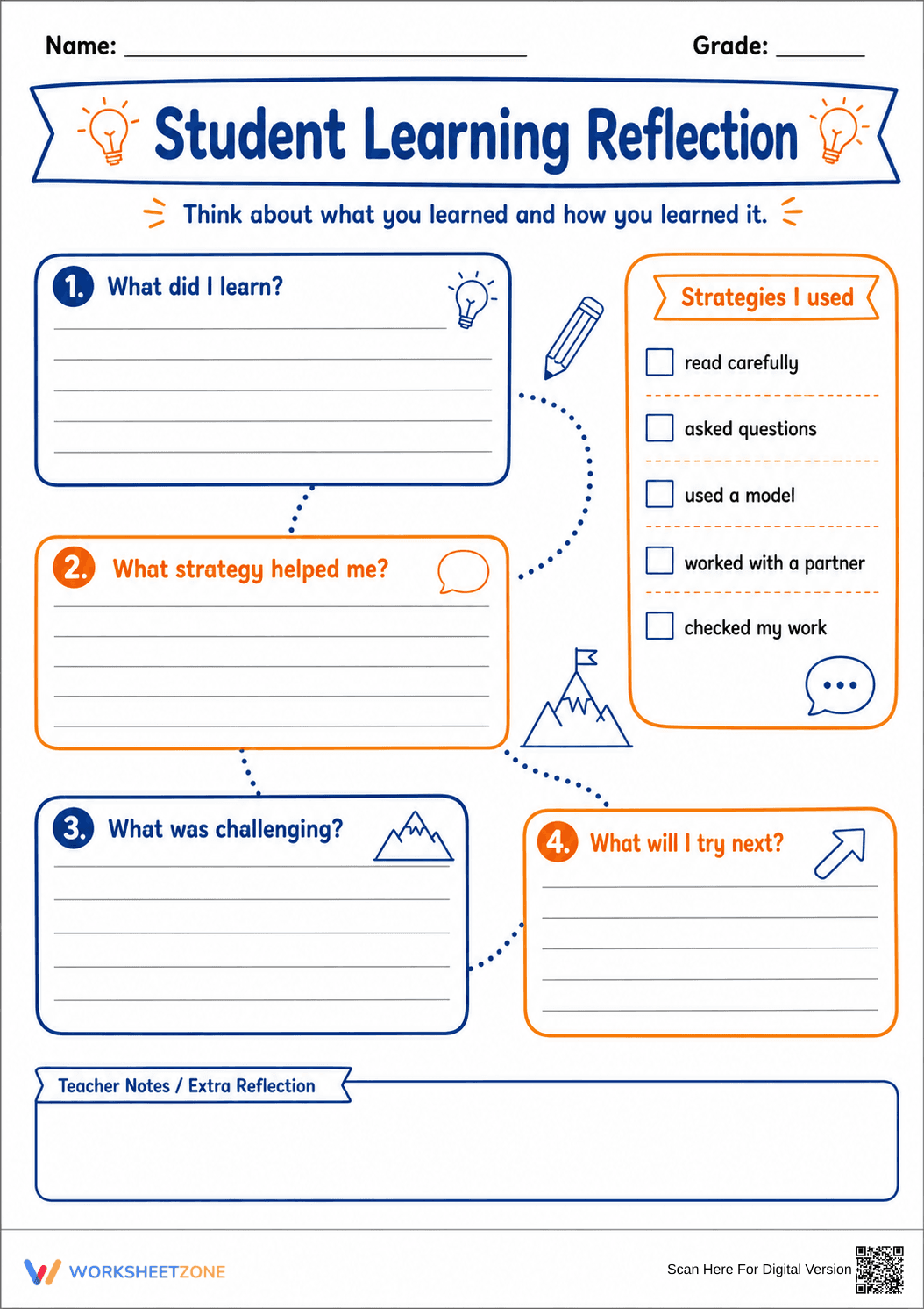 Student Learning Reflection | Grade 3-6 Essential - Page 1