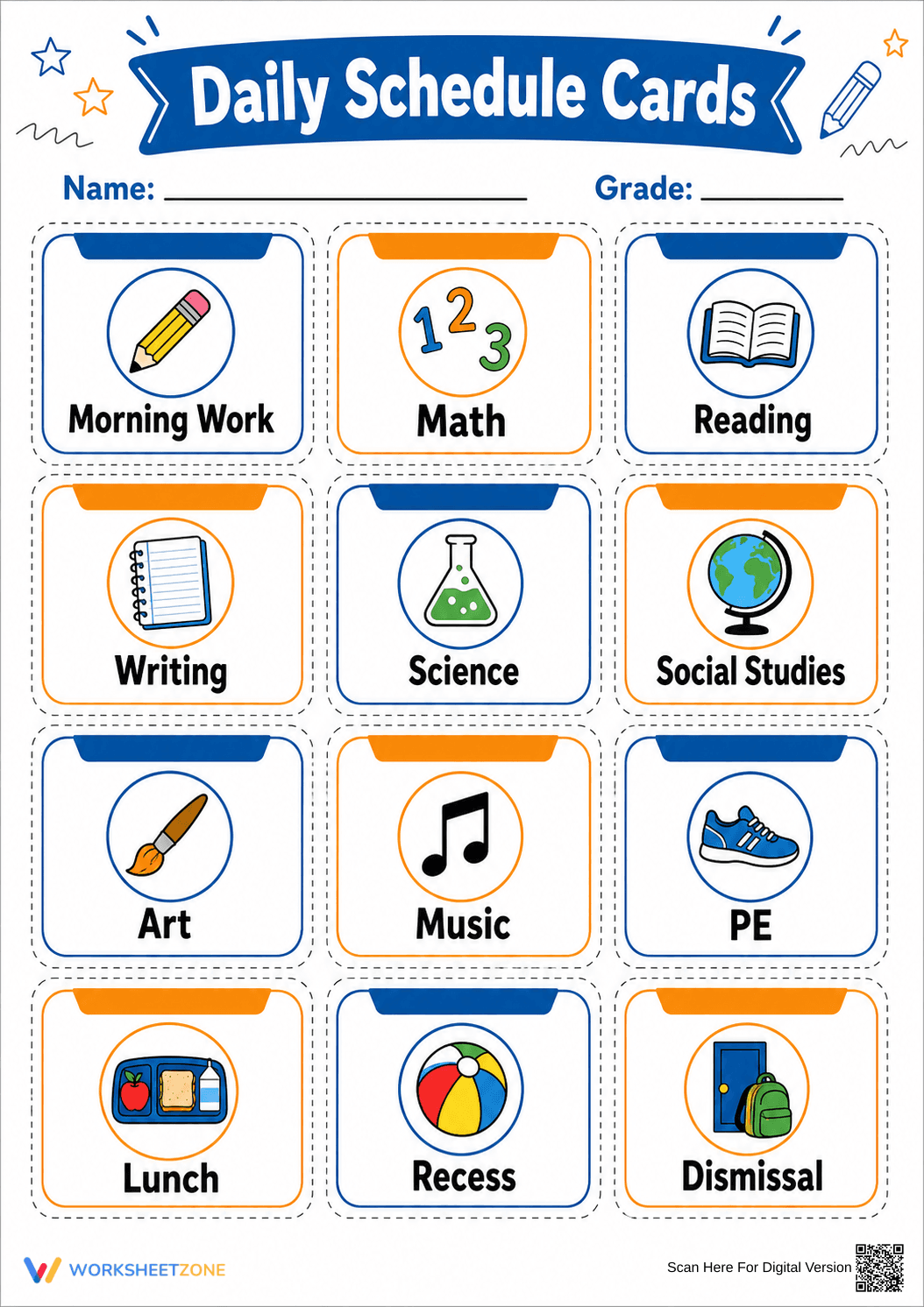 Printable Daily Schedule Cards | Essential Classroom Decor - Page 1