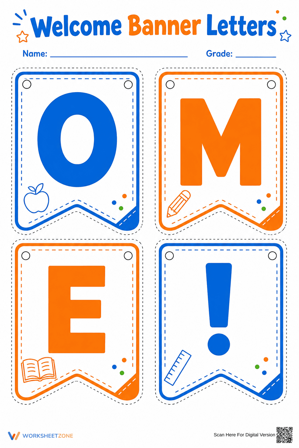 Welcome Banner Letters — Printable Classroom Decor - Page 1