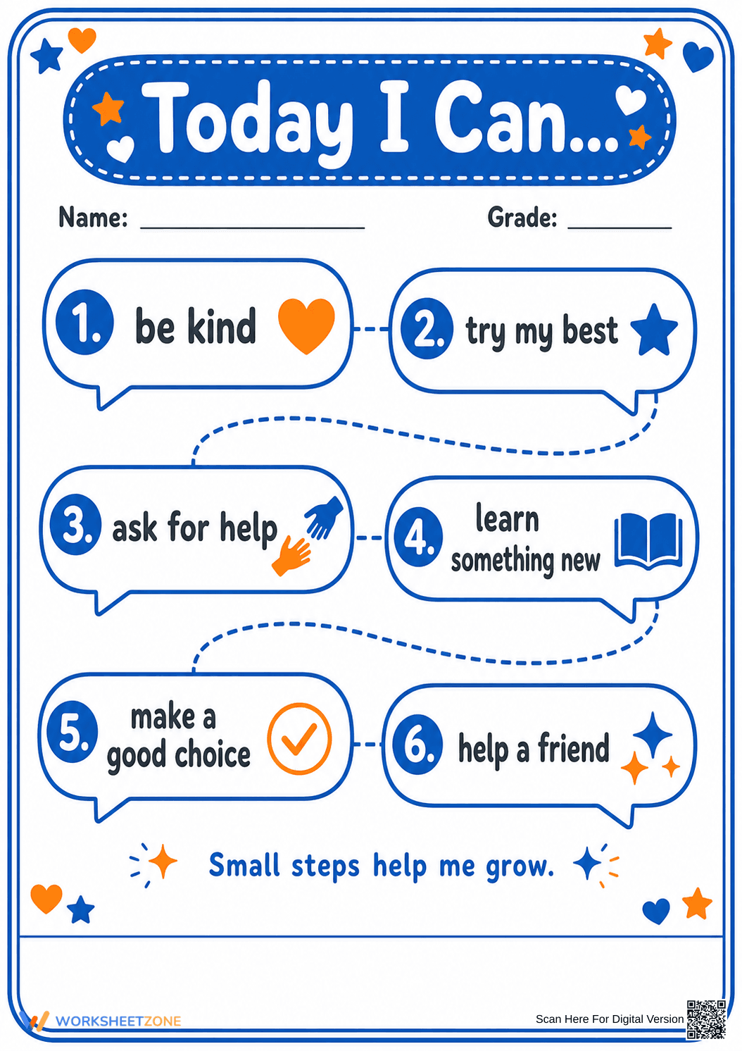 Today I Can... Affirmations | Printable Grade K-5 SEL - Page 1