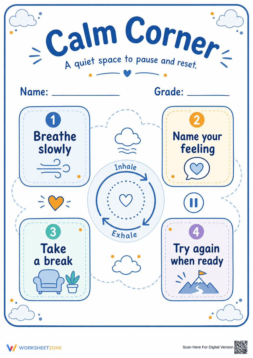 Calm Corner Poster | Essential SEL Classroom Sign - Page 1