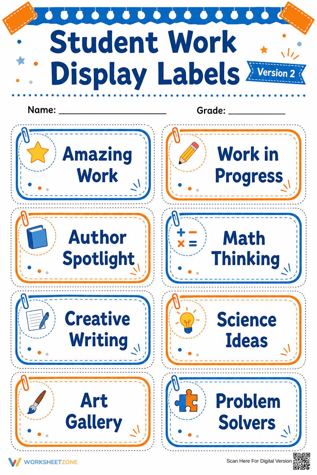 Student Work Display Labels | Essential Classroom Decor - Page 1