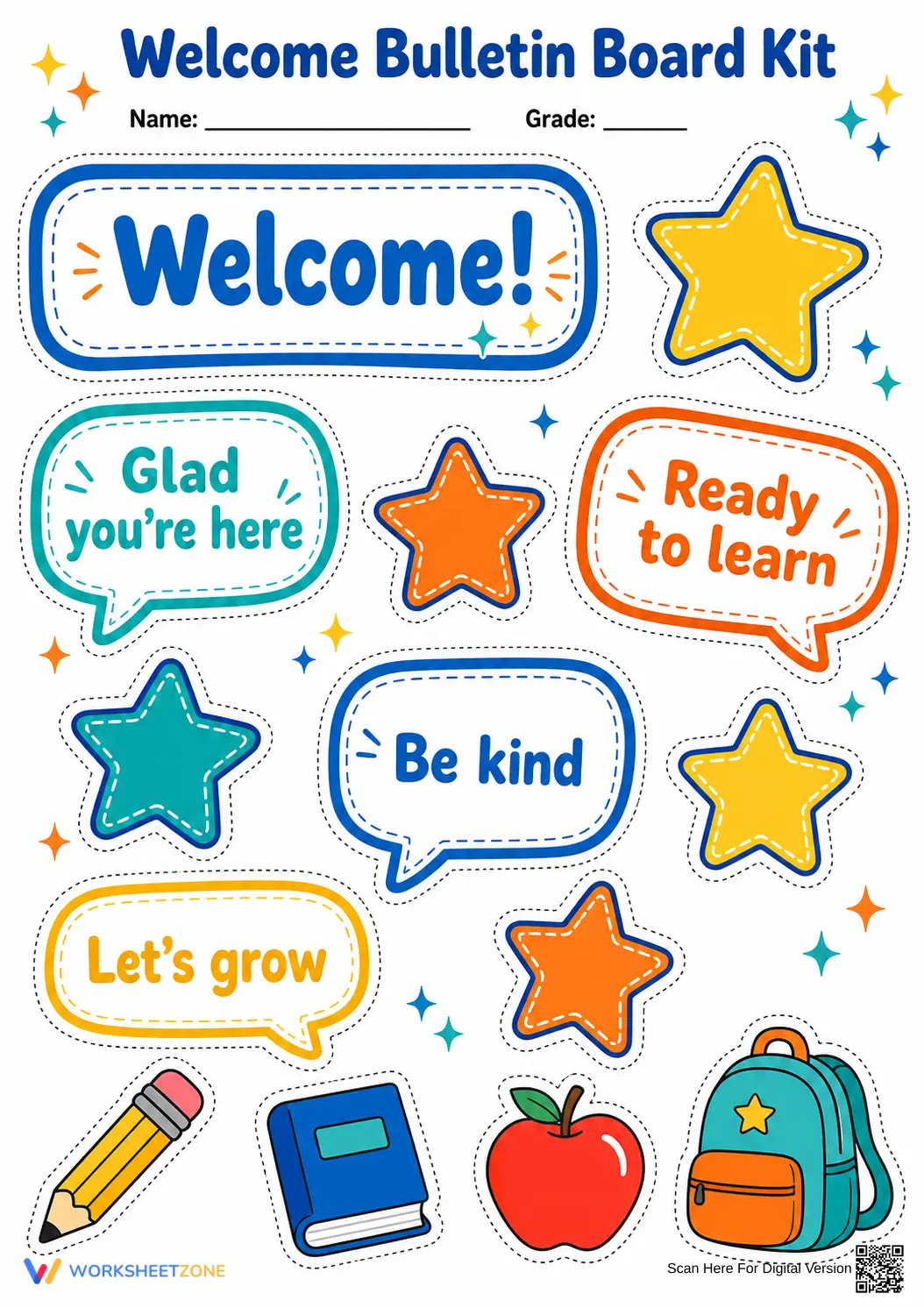 Welcome Bulletin Board Kit | Essential Grade K-5 Decor - Page 1