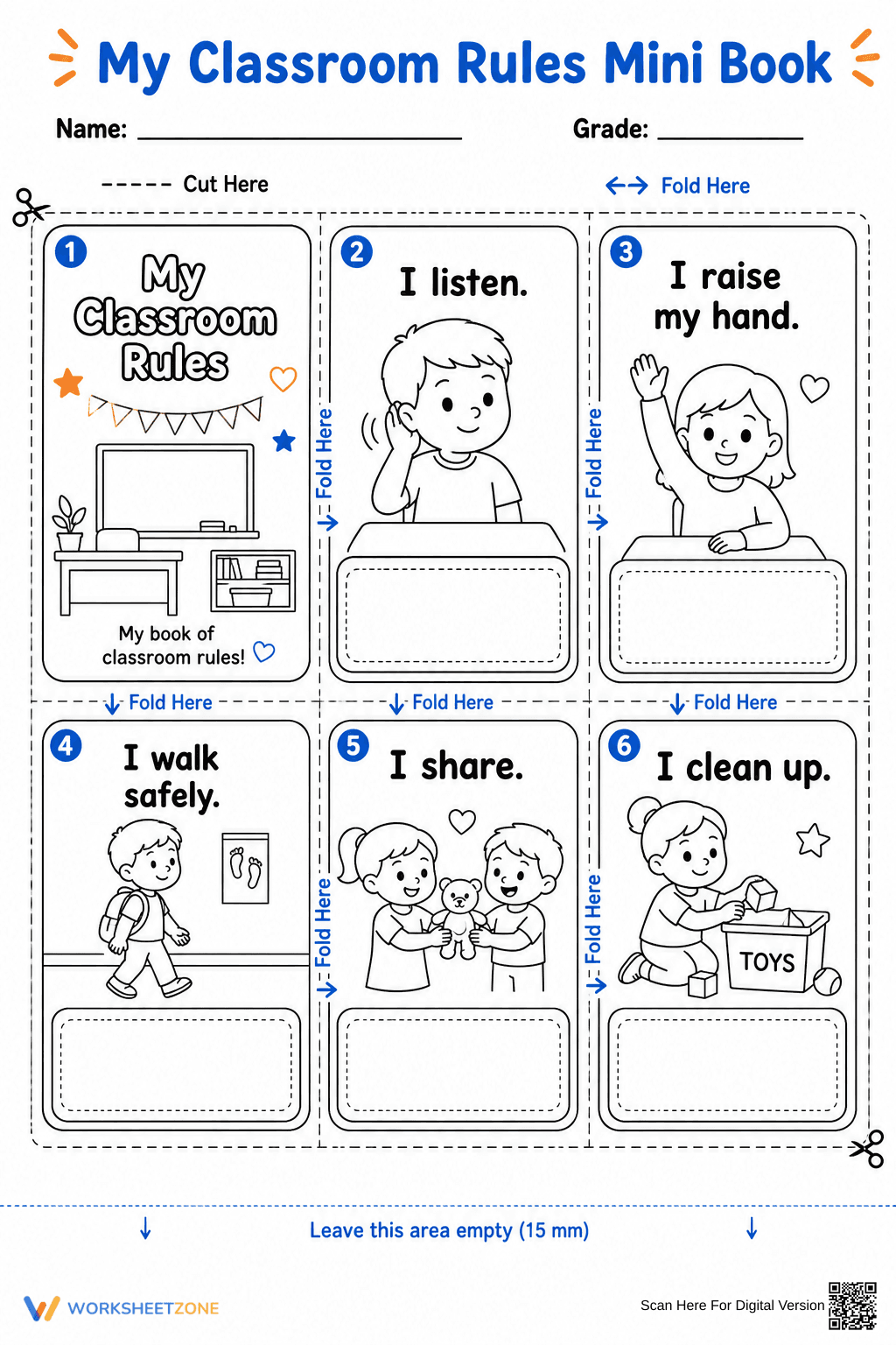 Classroom Rules Mini Book | Grade K-2 Essential - Page 1