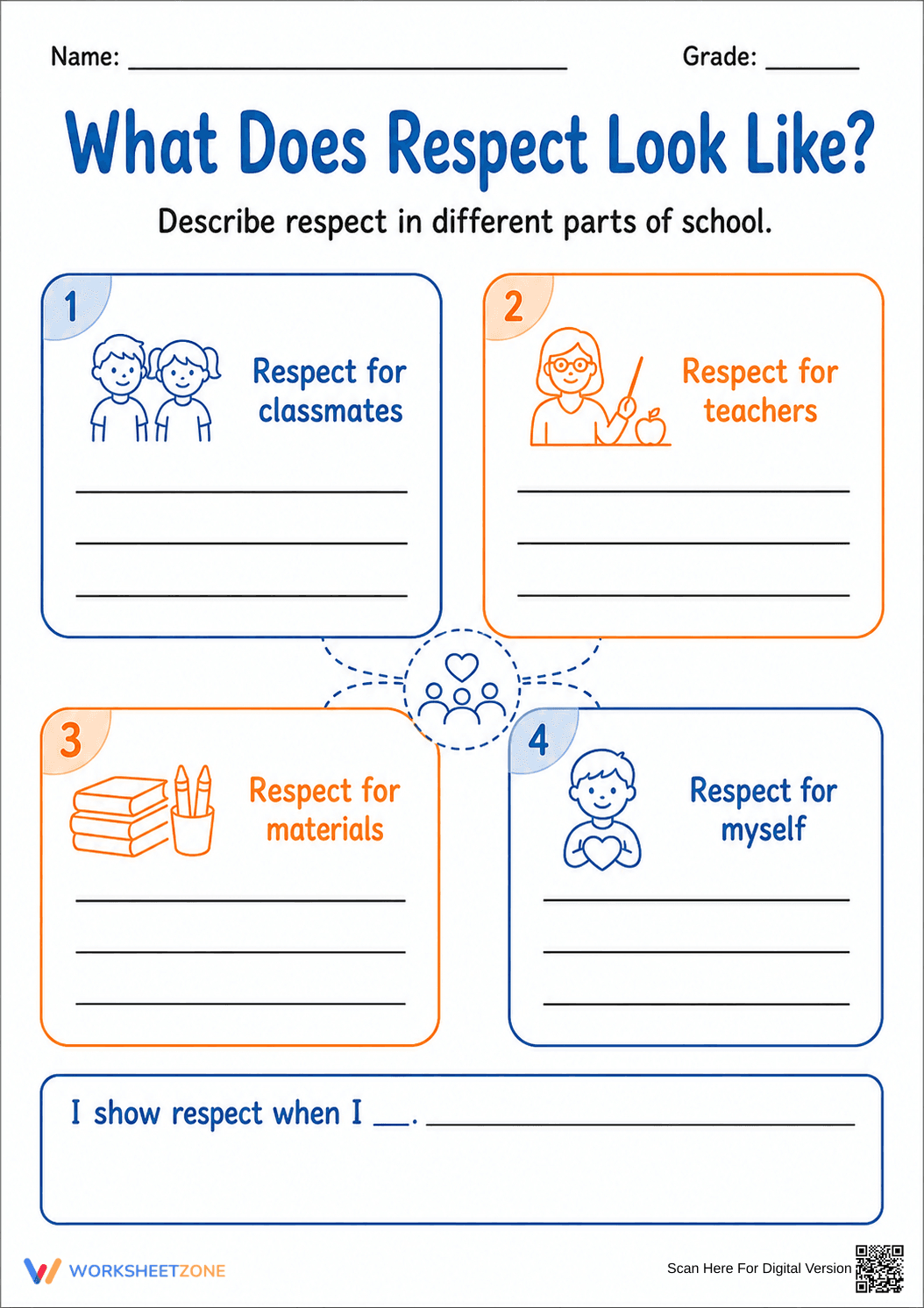 Essential Respect Worksheet | Grade 3-5 SEL Printable - Page 1