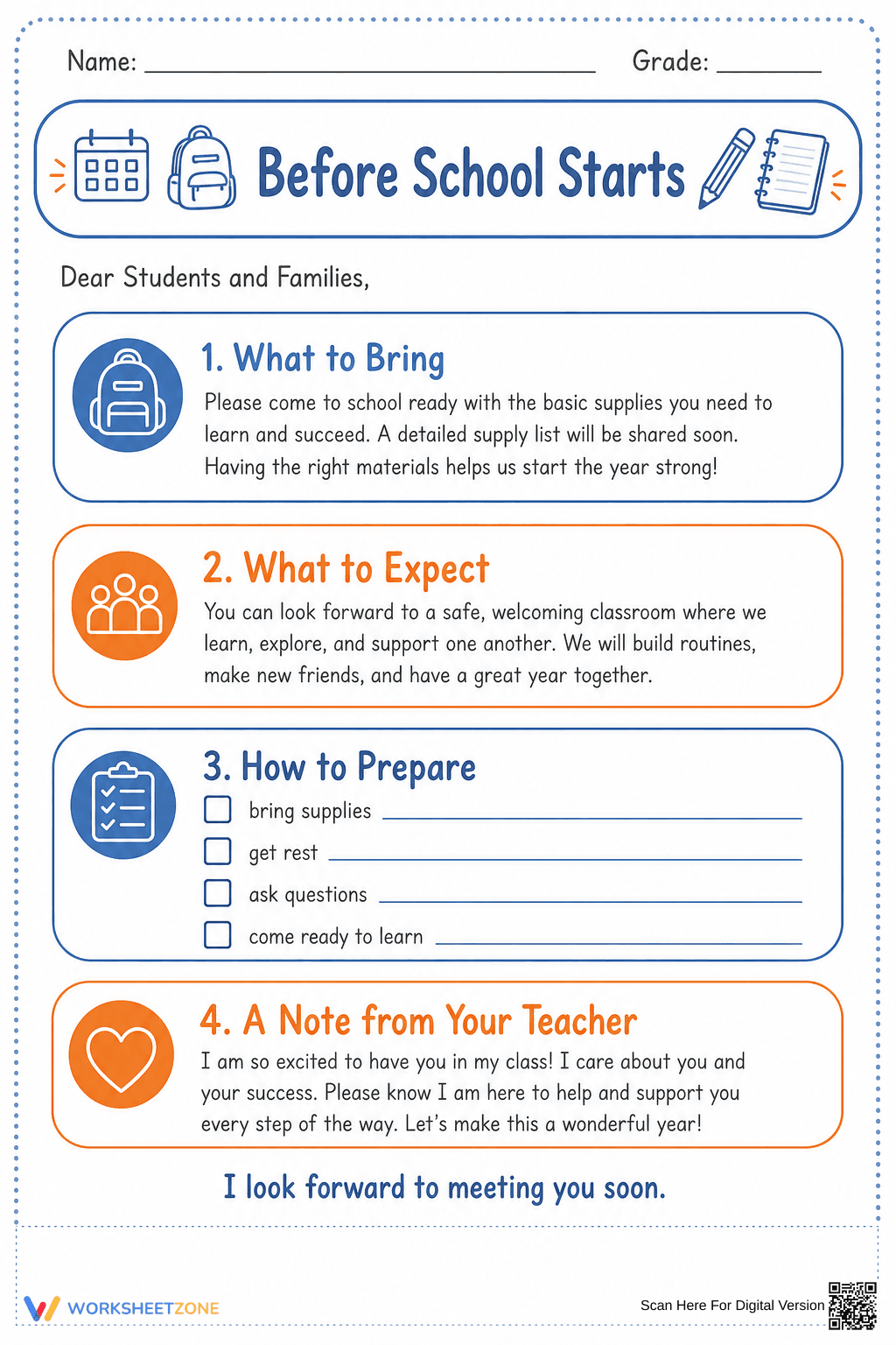 Essential Before School Starts Teacher Letter | Grade K-5 - Page 1