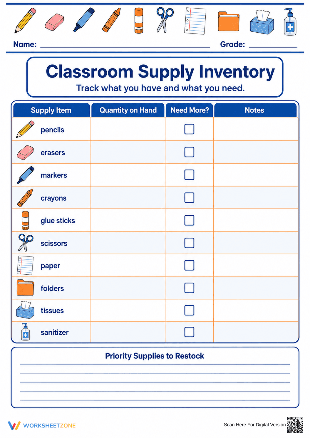 Classroom Supply Inventory | Essential Teacher Planner - Page 1