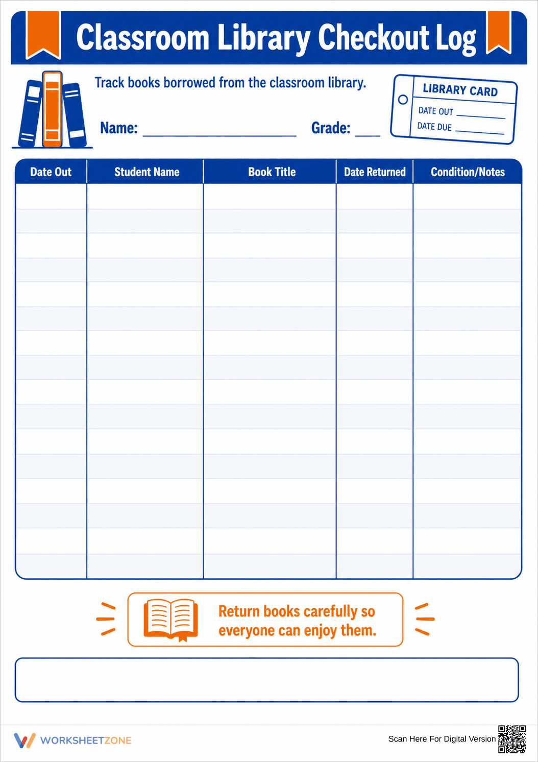 Classroom Library Checkout Log | Essential Teacher Tool - Page 1