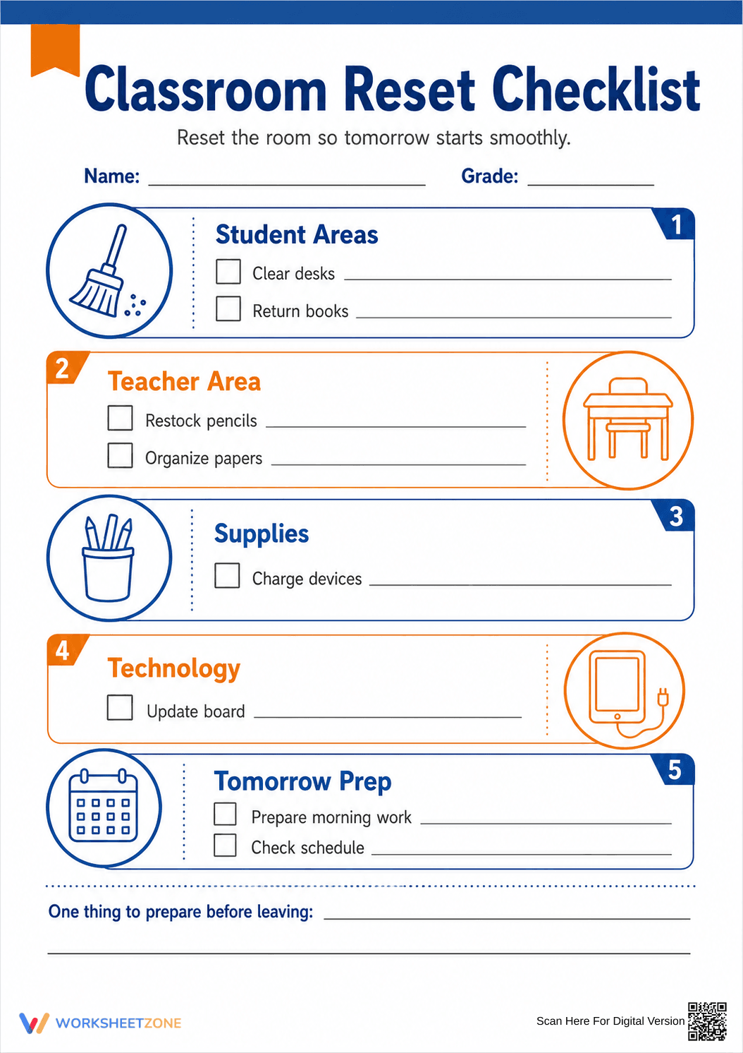 Classroom Reset Checklist | Essential Teacher Printable - Page 1