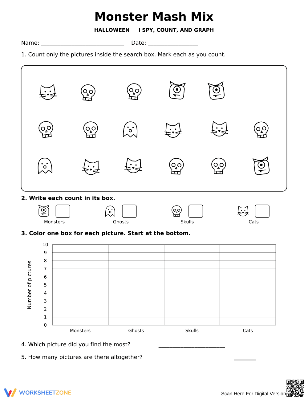 Monster Mash Addition Worksheet | Grade 2 Printable - Page 1