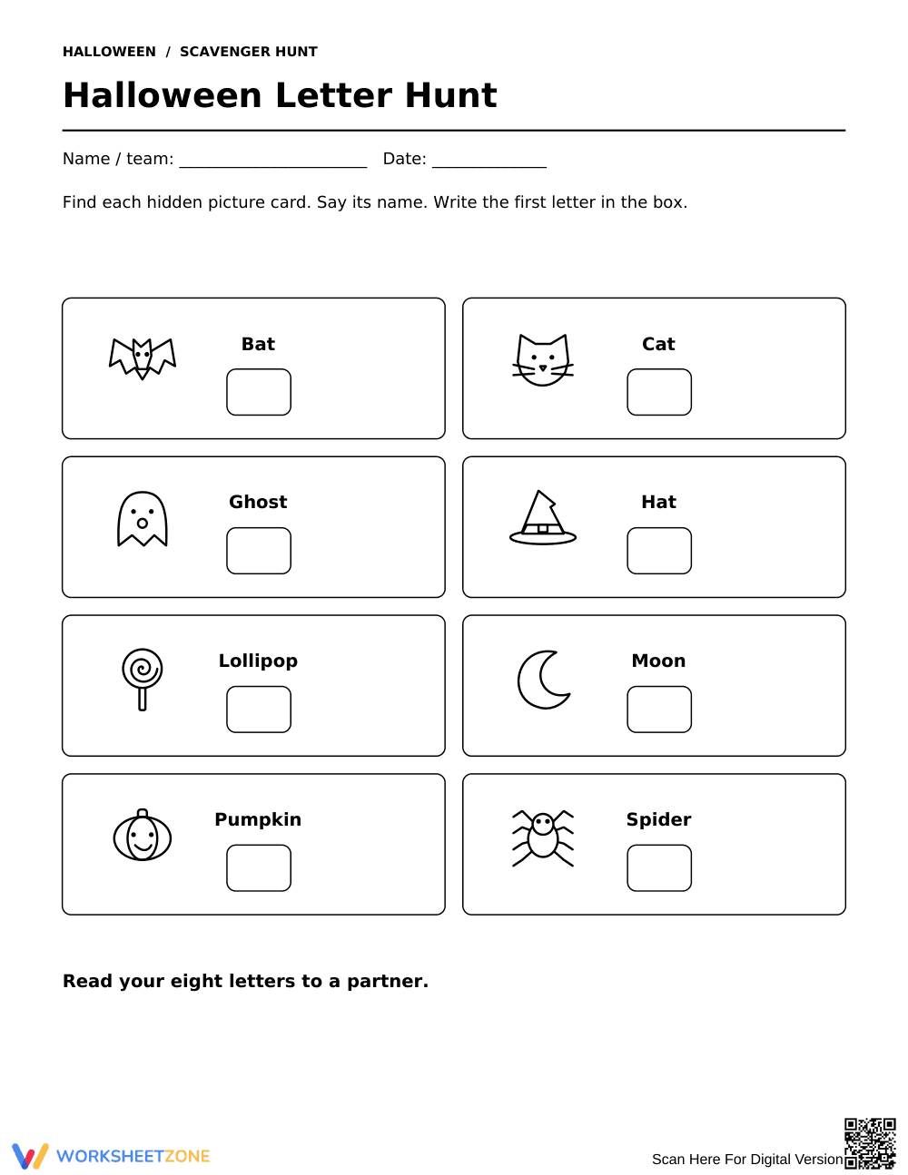 Printable Beginning Sounds Hunt Worksheet | Grade K - Page 1