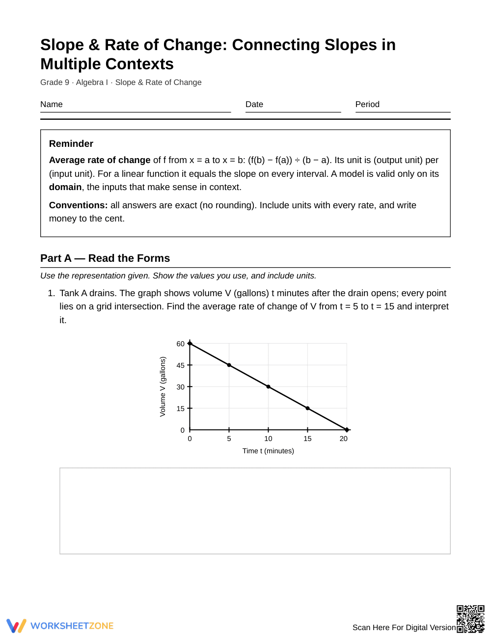 Printable Connecting Slopes Worksheet | Grade 9 Algebra I - Page 1