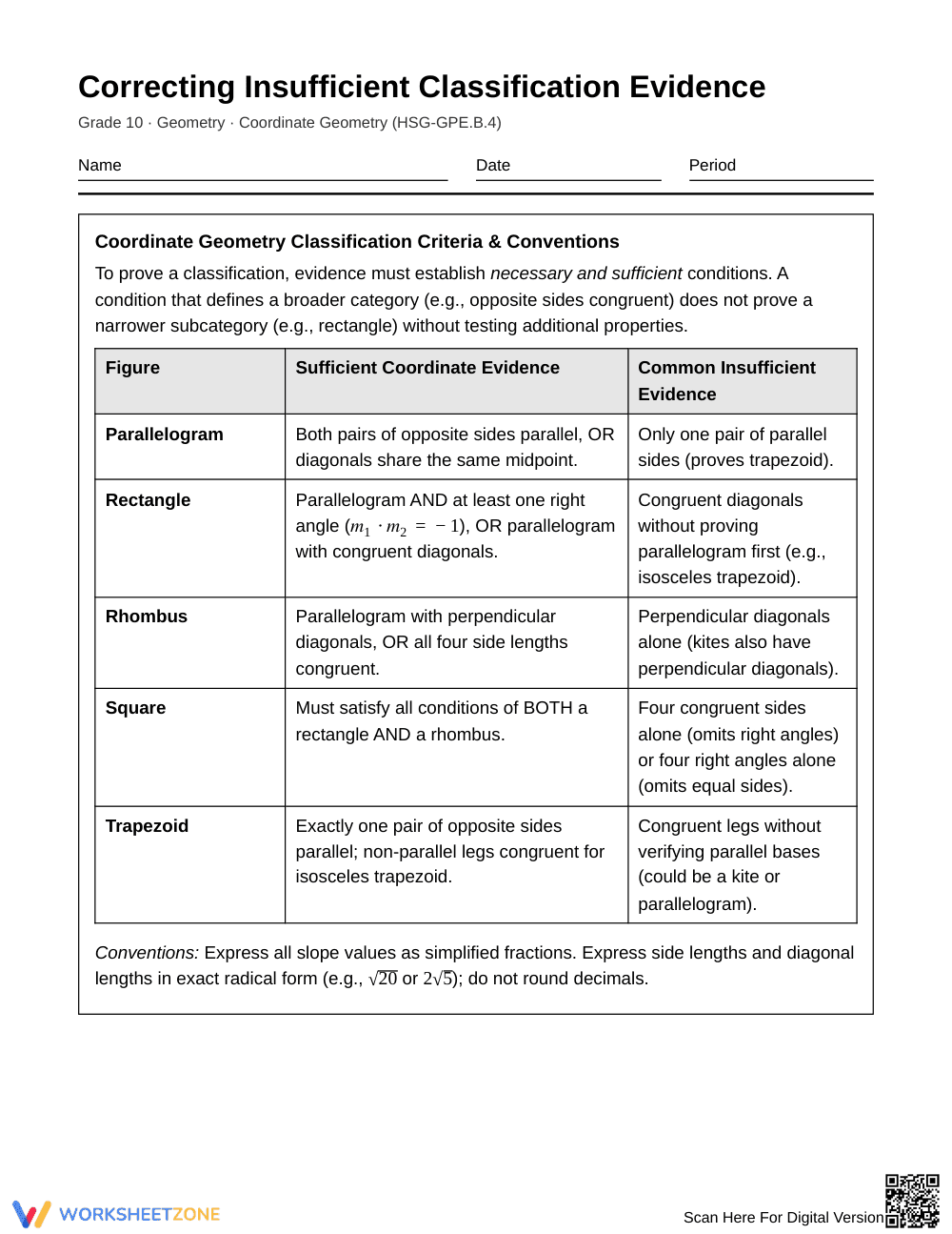 Aligned Coordinate Proofs Worksheet | Grade 10 Geometry - Page 1