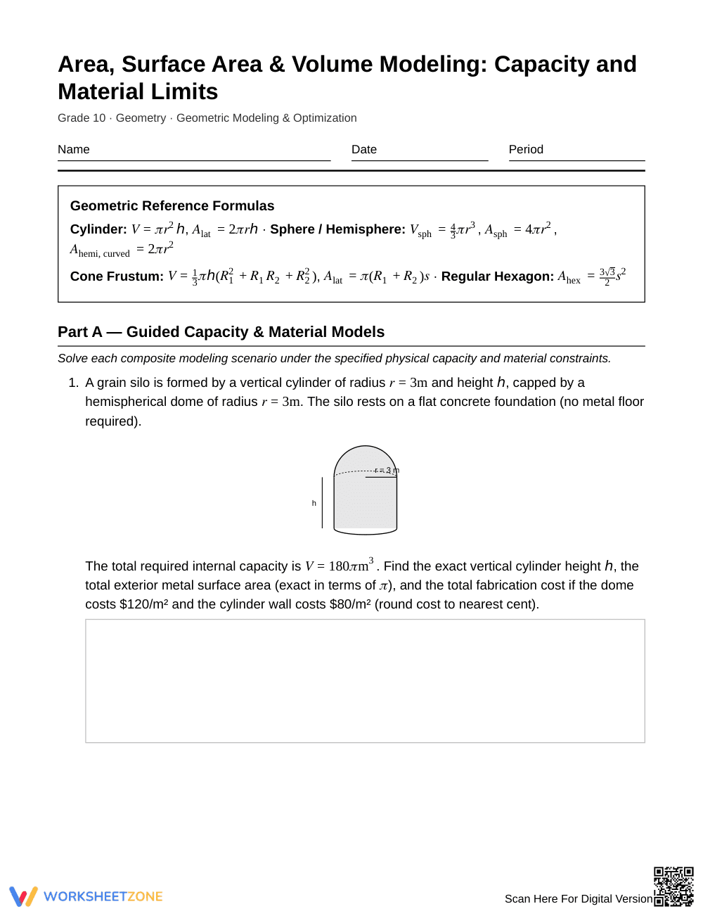 Complete Geometric Modeling Worksheet | Grade 10 Geometry - Page 1