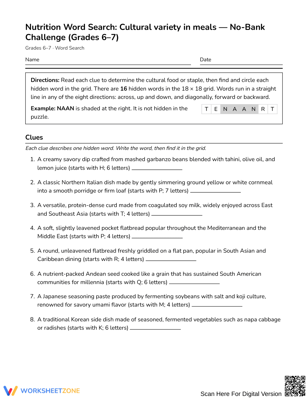 Printable Cultural Variety Word Search | Grades 6–7 Science - Page 1