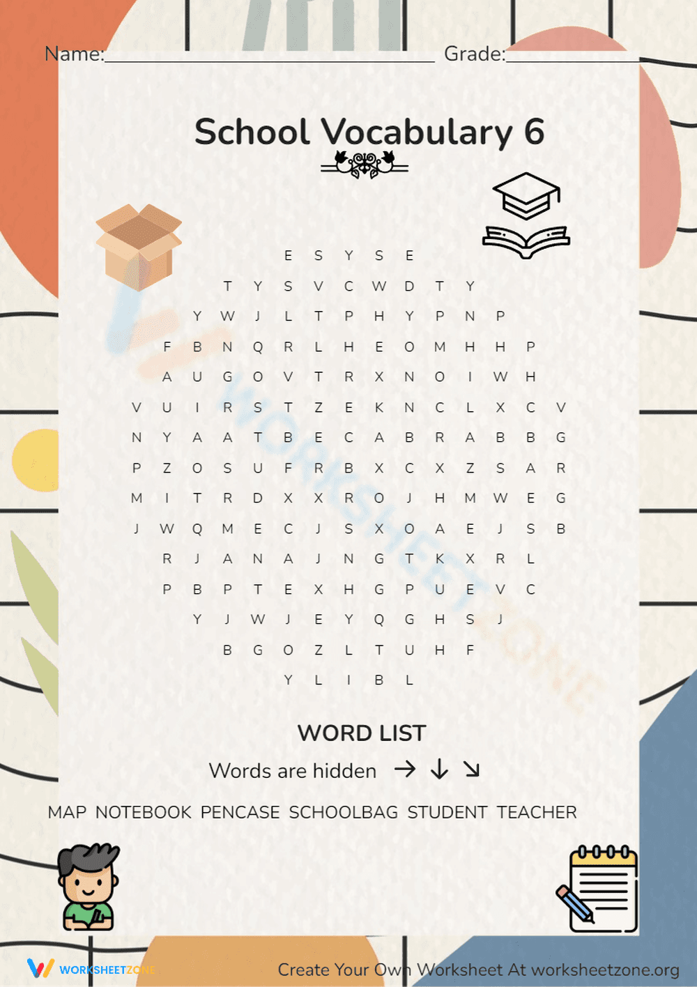 School Vocabulary 6 - Page 1