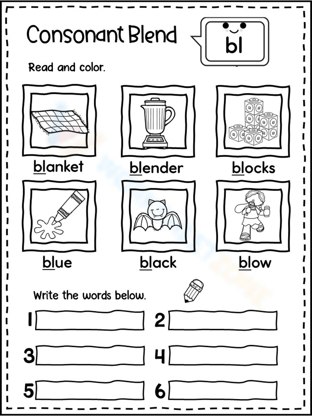 Consonant Blend - "Bl" - Page 1