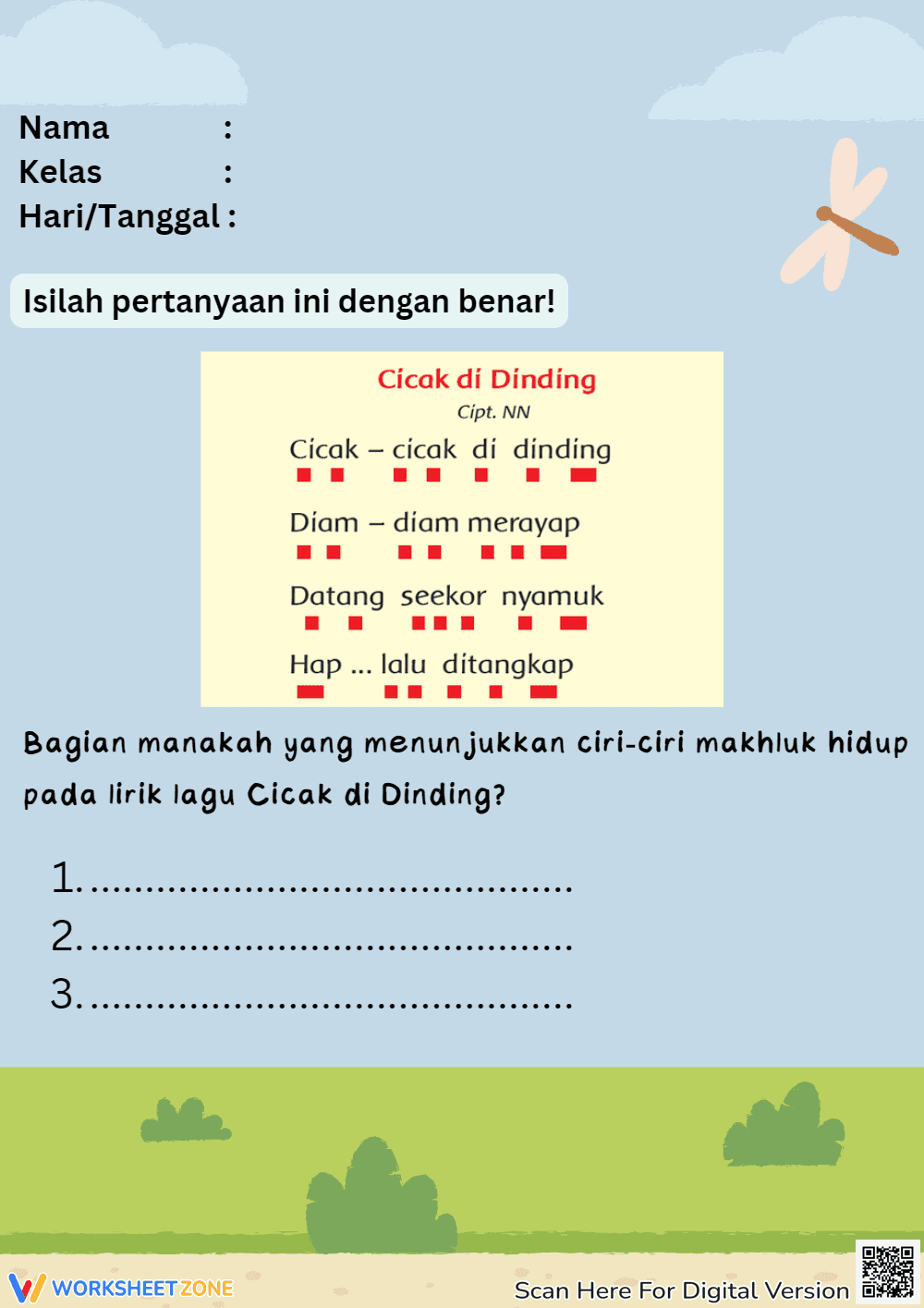Grade 3 Living Things & Math — Printable Ready Worksheet - Page 1