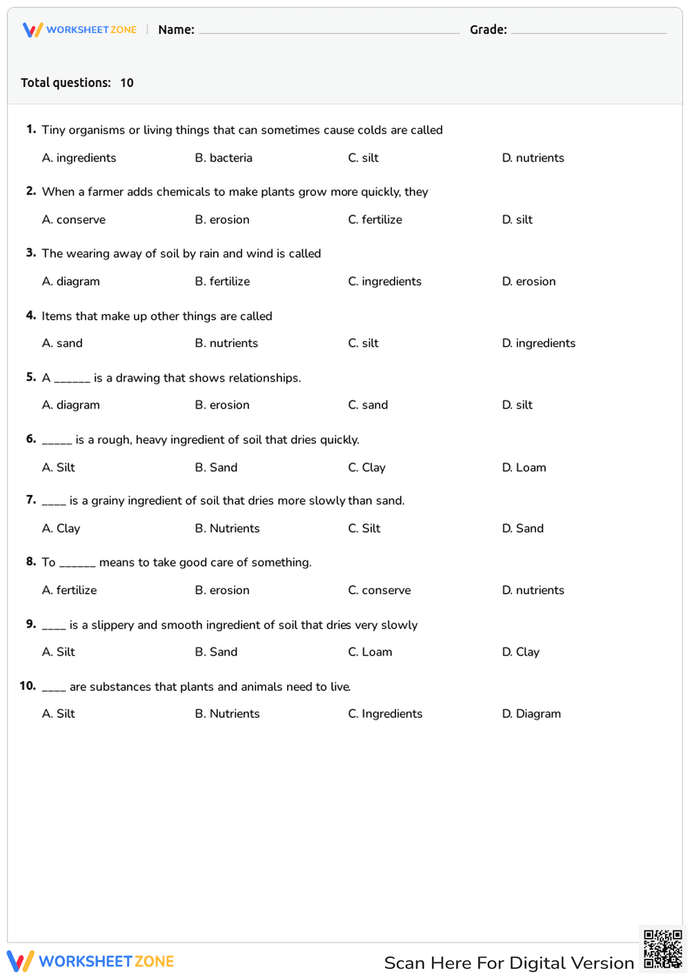 Soils Vocabulary Review | Essential Grade 2 Science - Page 1