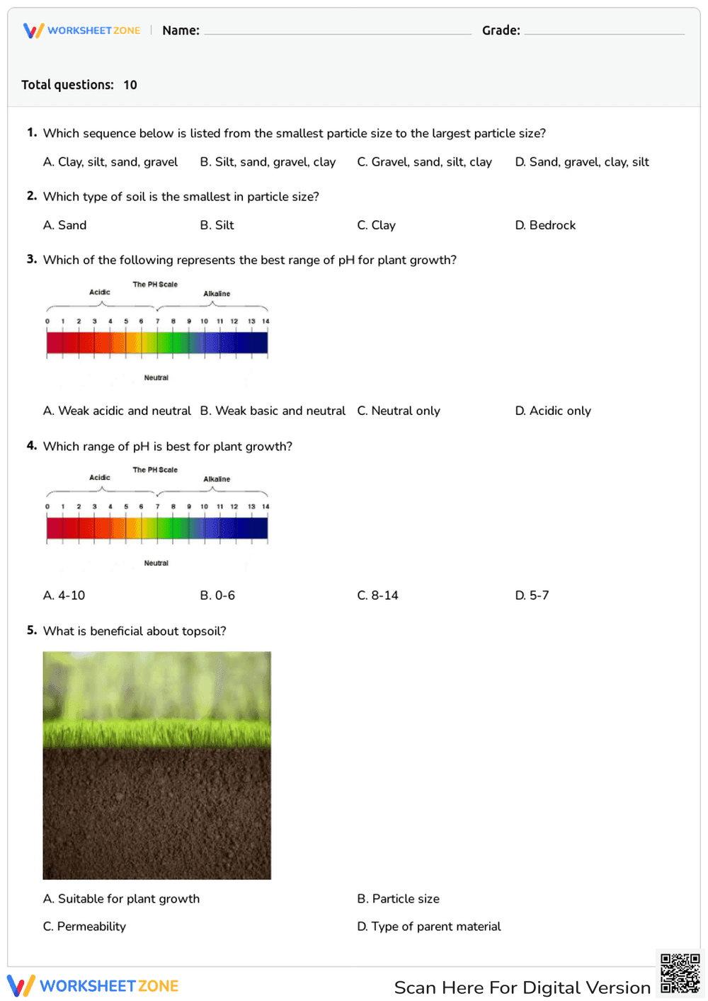Grade 4-5 Soil Properties — Printable No-Prep Worksheet - Page 1