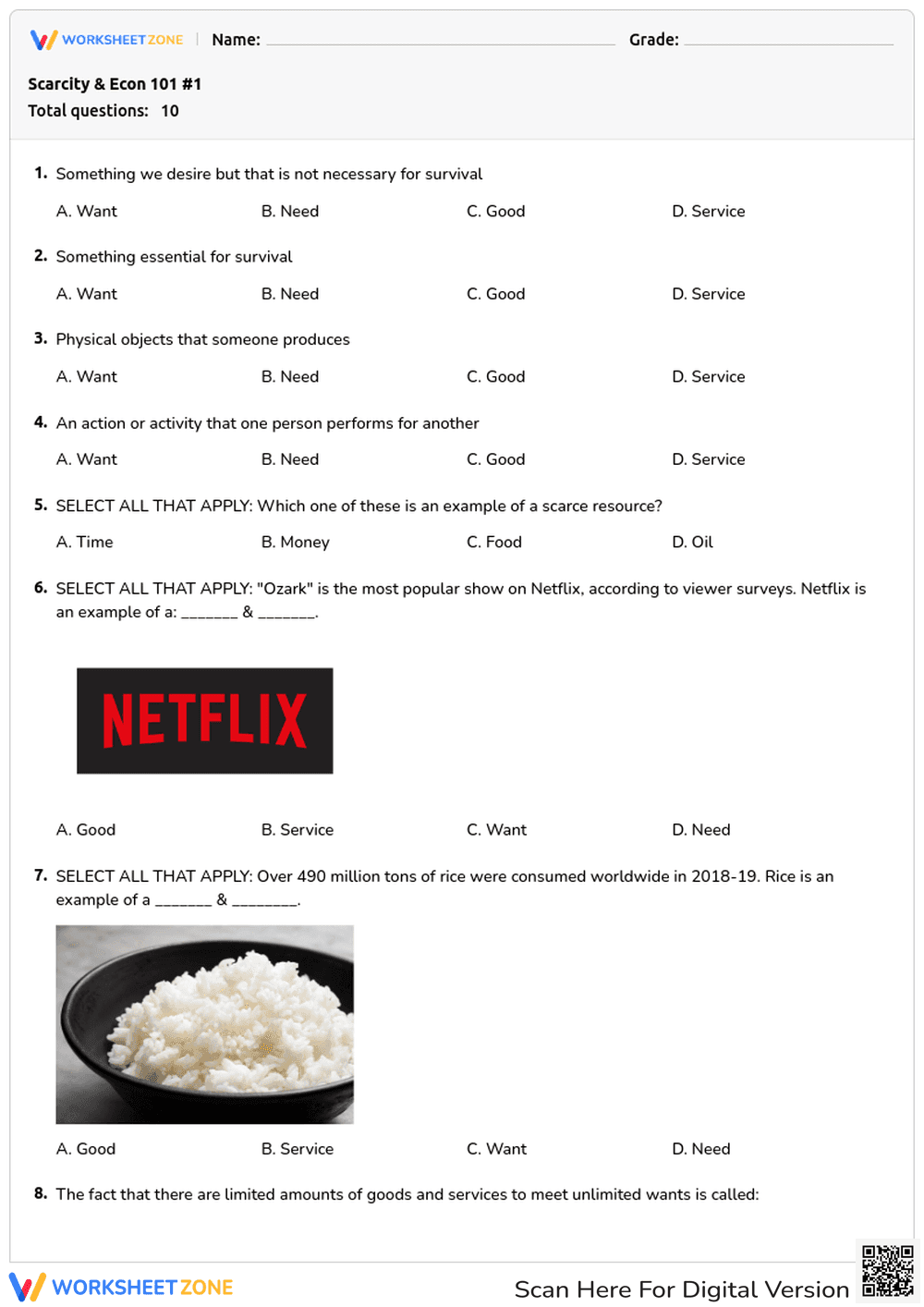 Scarcity & Econ 101 #1 - Page 1