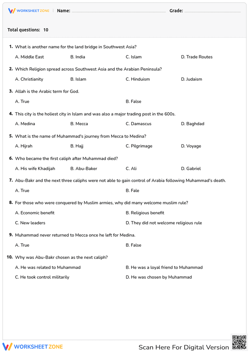 Middle East Main Idea 1 - Page 1