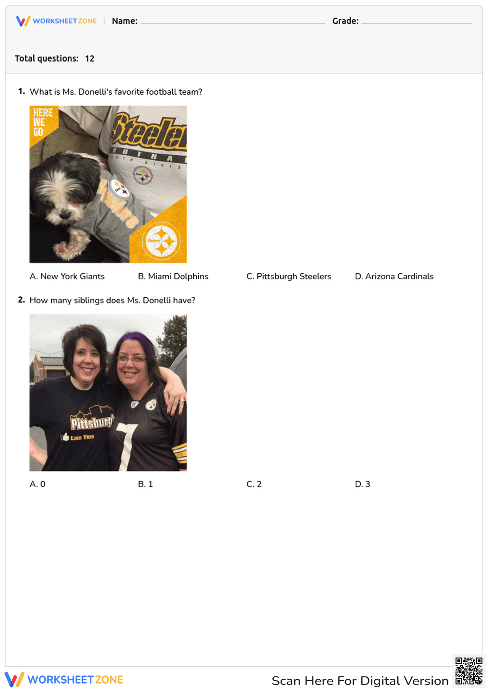 All About Ms. Donelli Quiz | Essential Grades 1-3 - Page 1