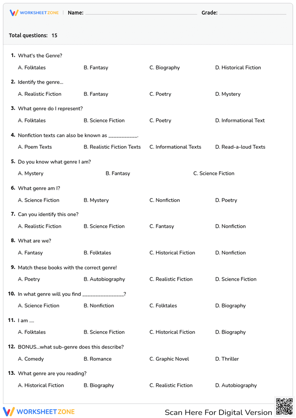 Literary Genres - Page 1