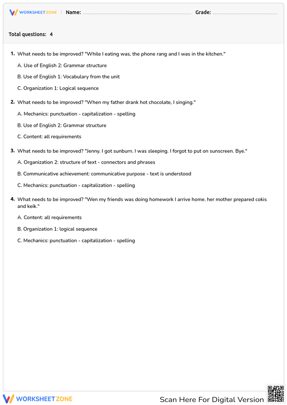 CCSS.ELA-LITERACY.L.2.1 Writing Revision — Essential - Page 1