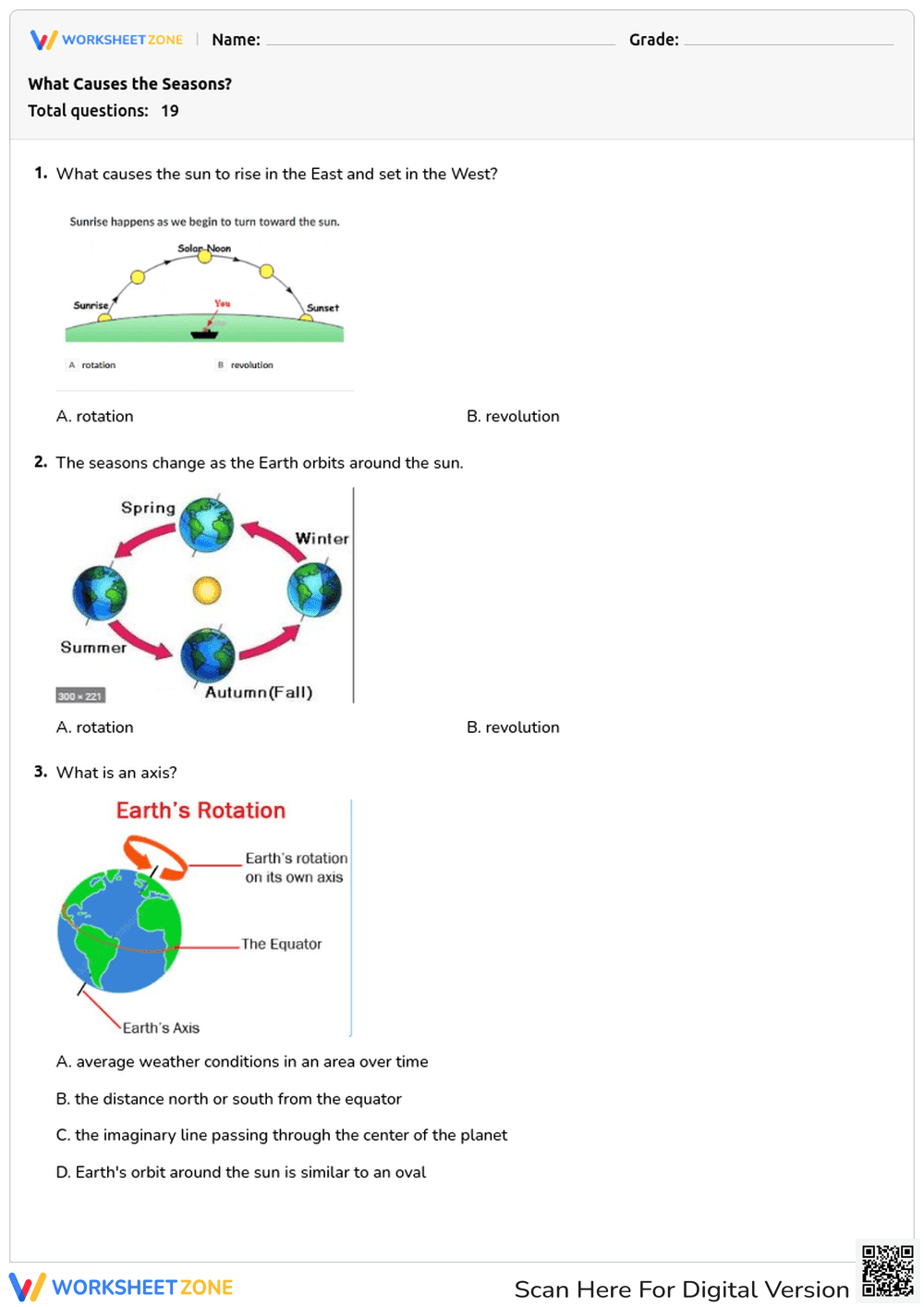 Understanding Earth's Seasons: Causes and Hemispheres - Page 1