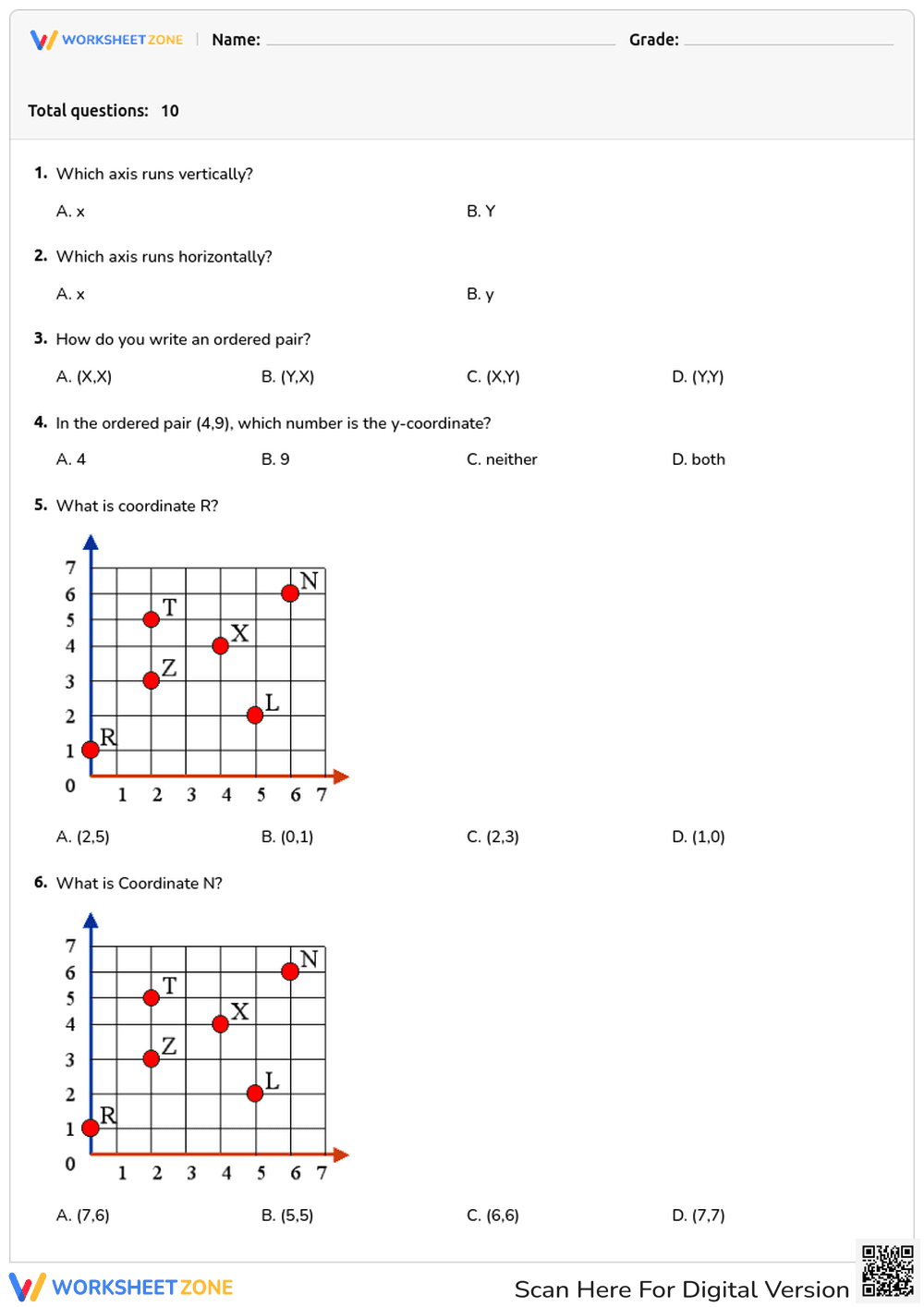 Graph Ordered Pairs - Page 1