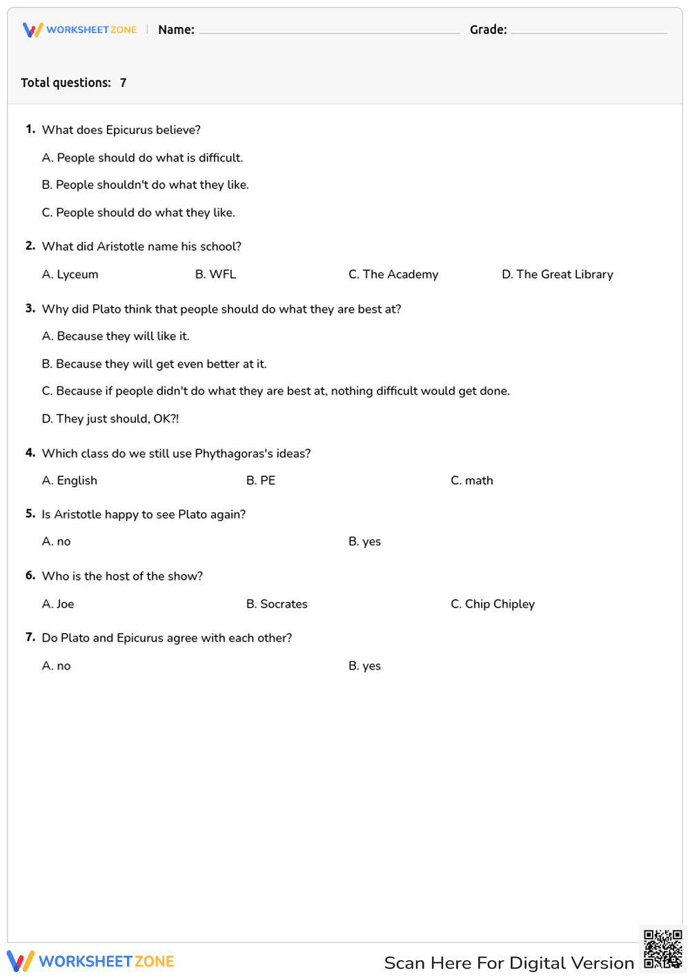 Printable Readers' Theater Quiz | Grade 4 ELA - Page 1
