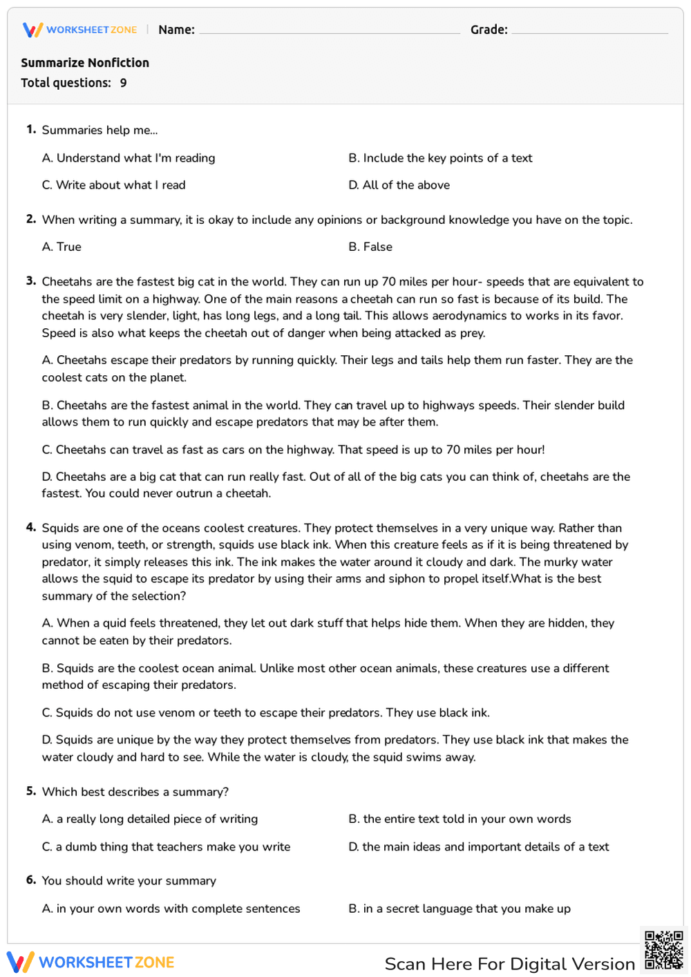 Summarize Nonfiction - Page 1