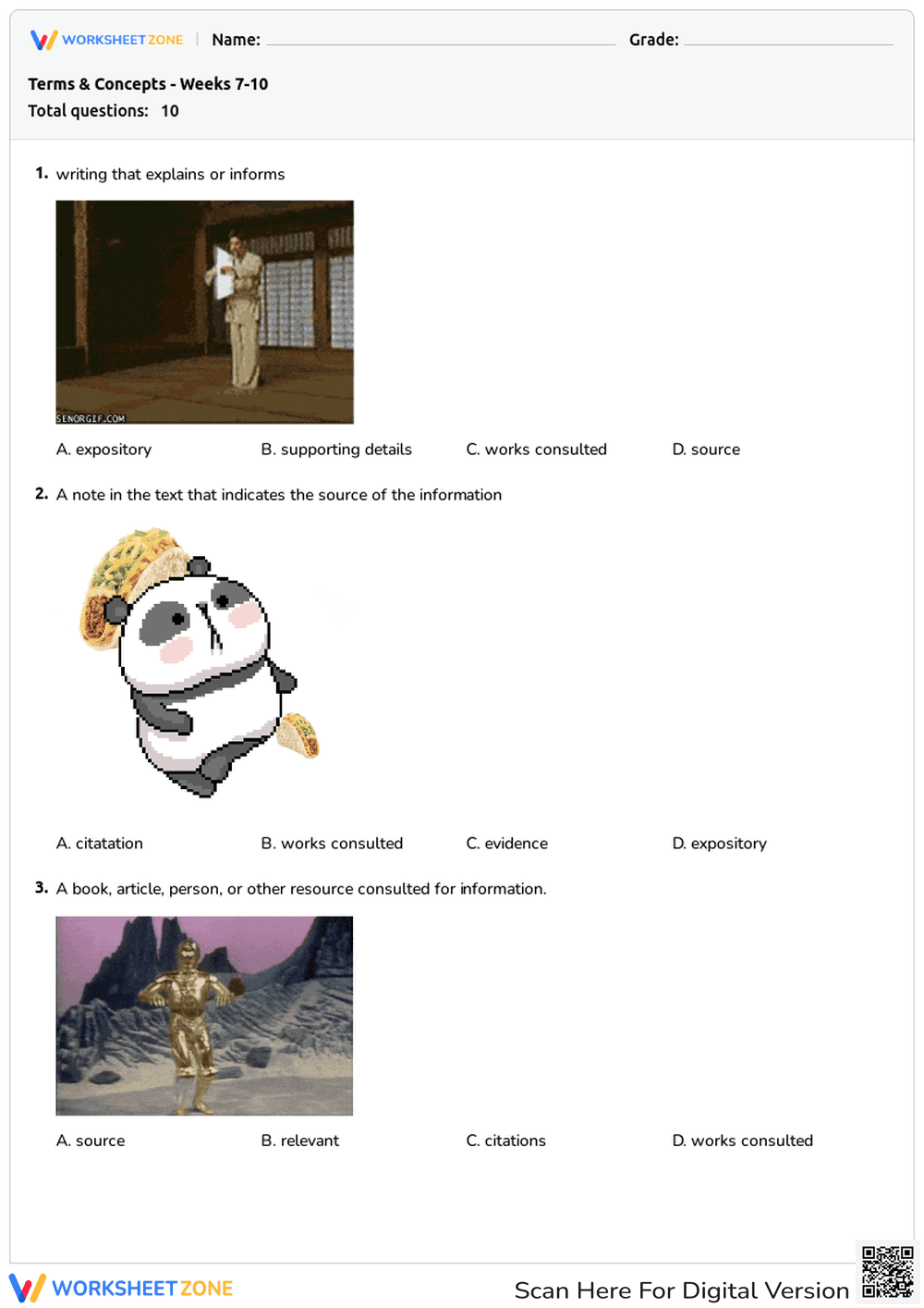 Terms & Concepts - Weeks 7-10 - Page 1