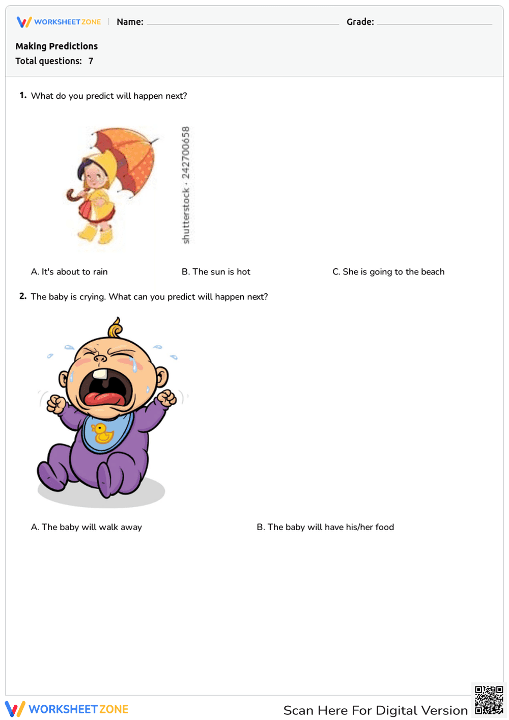 Making Predictions: Anticipating Outcomes in Stories - Page 1