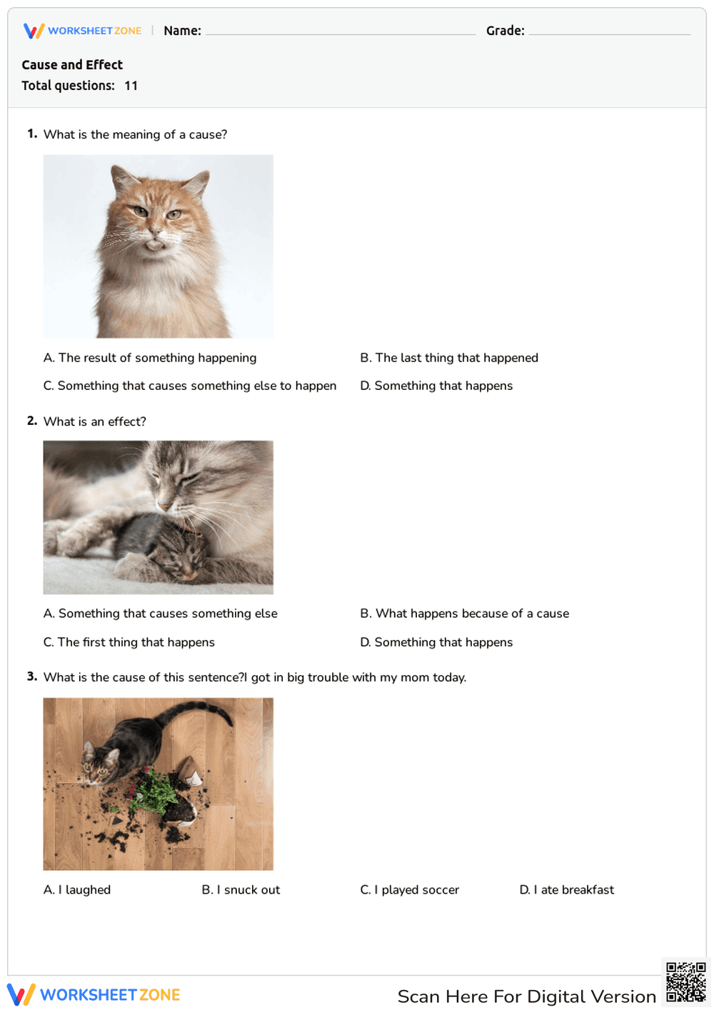 Cause and Effect: Interactive Quiz - Page 1