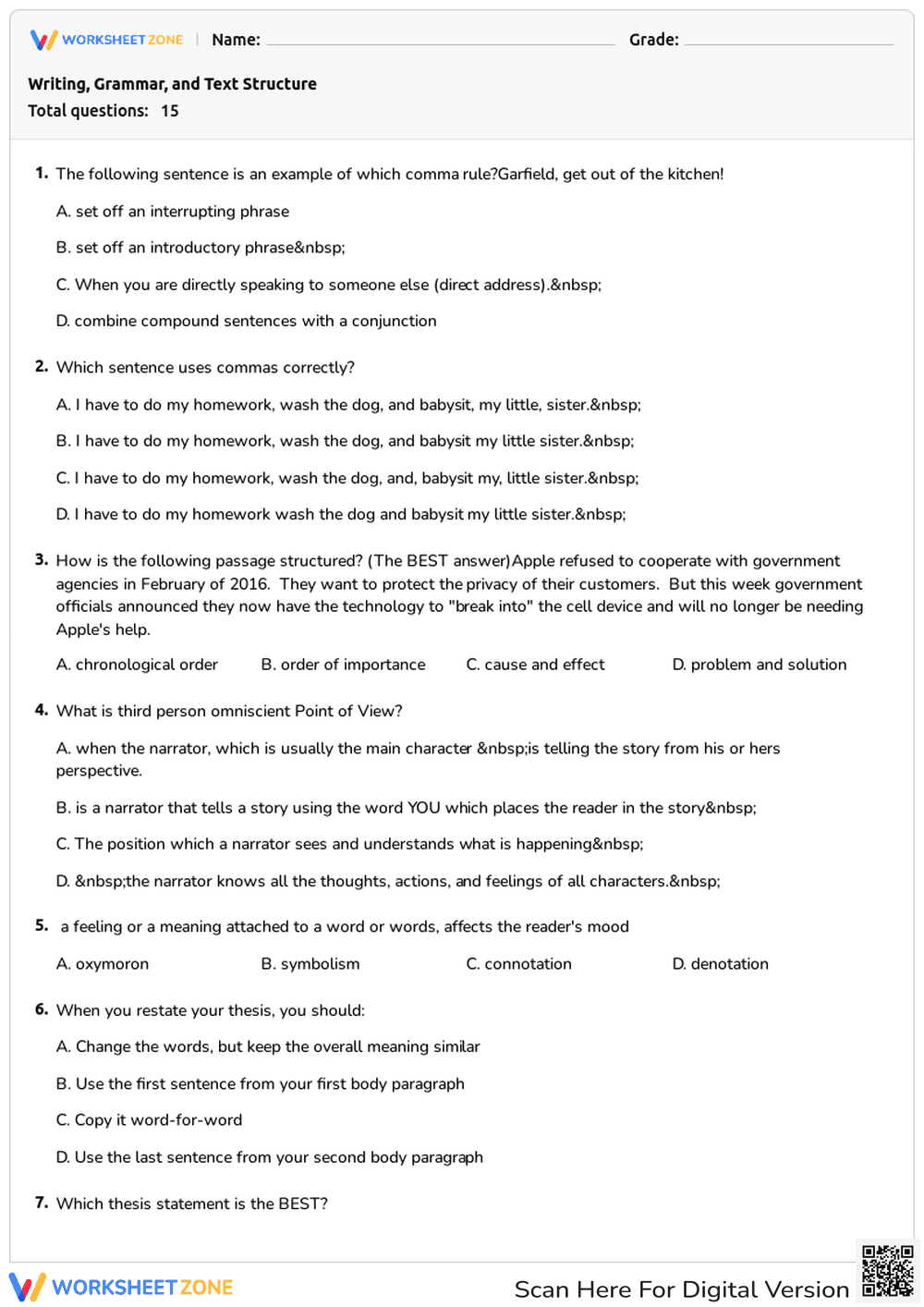 Improve Writing and Grammar Skills - Page 1