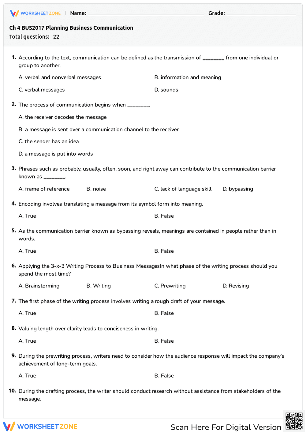 Ch 4 BUS2017 Planning Business Communication - Page 1