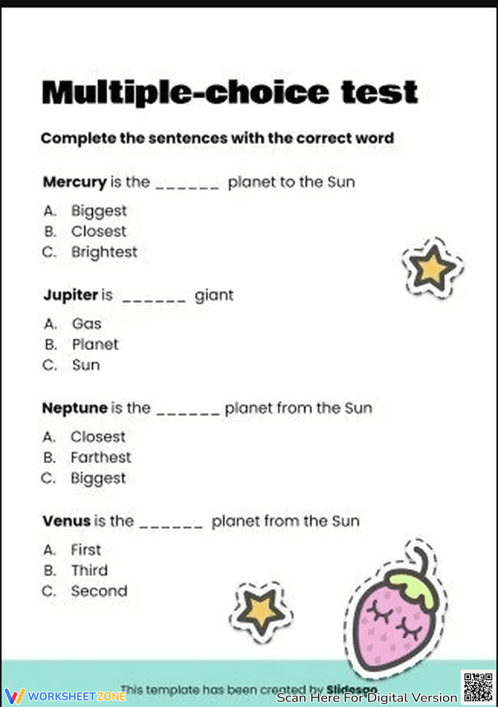 Solar System Worksheet | Grade 5 Essential Science - Page 1