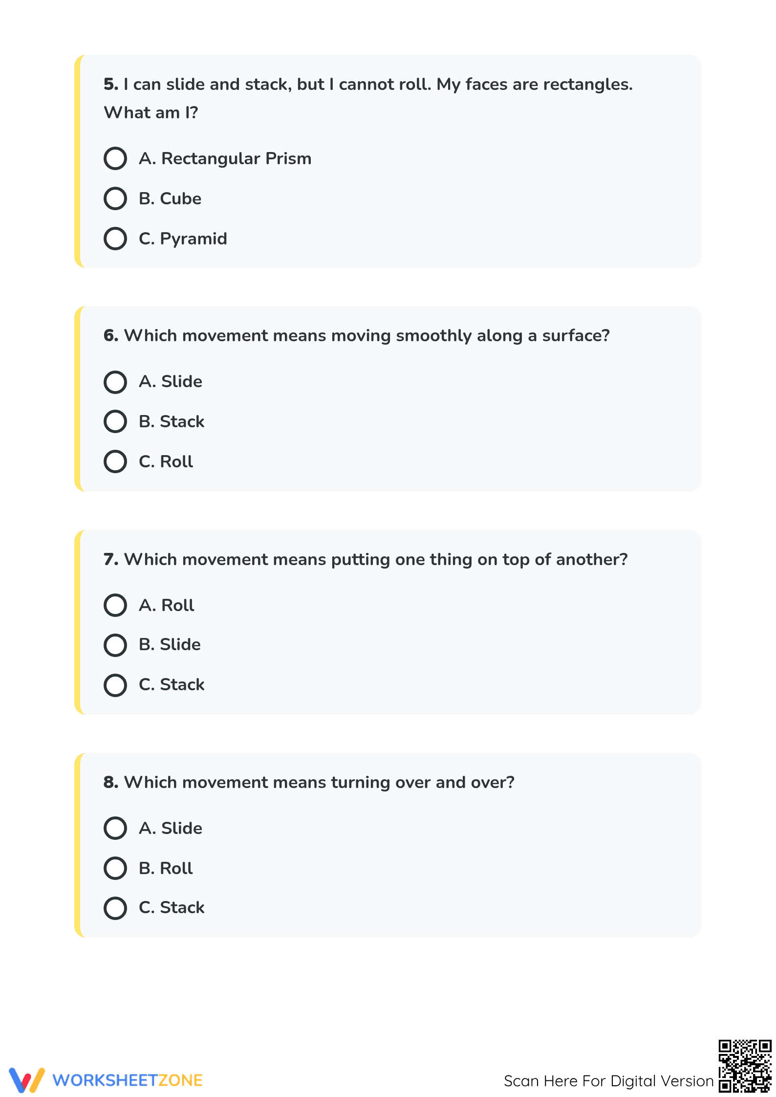 Grade K 3D Shapes — Printable No-Prep Worksheet - Page 4