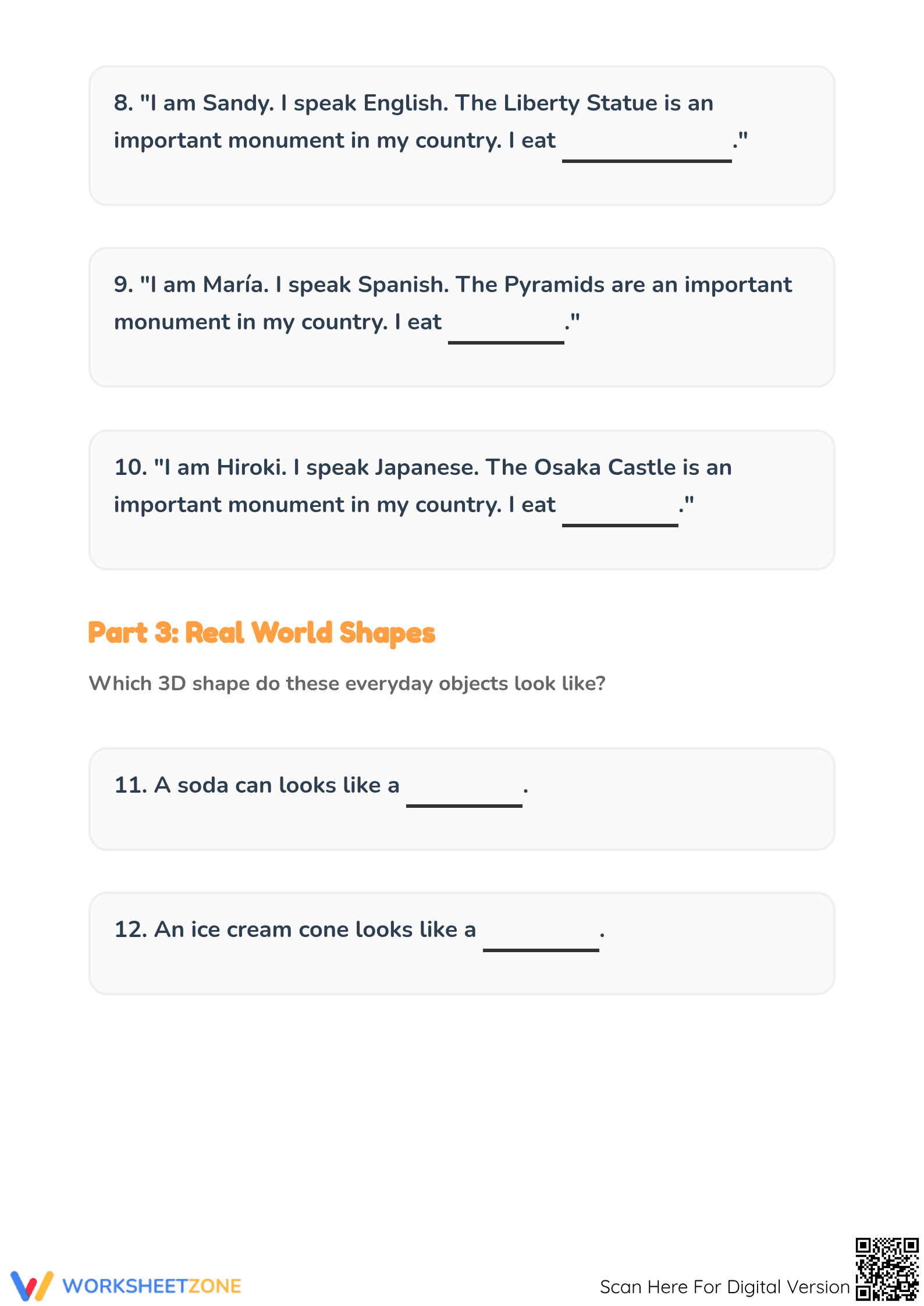 Printable CCSS.1.G.A.1: 3D Shapes — Grade 1 - Page 4