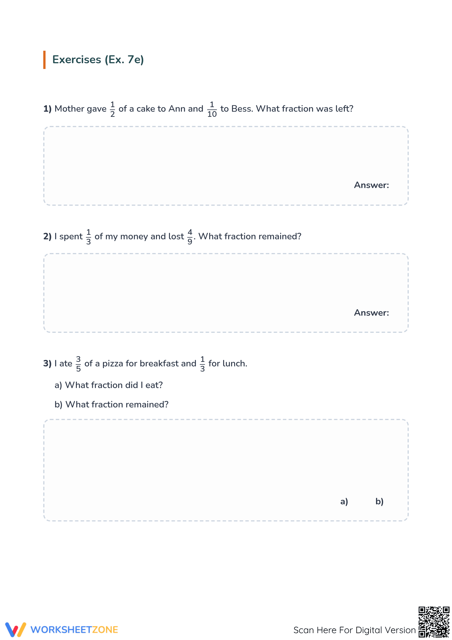 Fraction Word Problems Worksheet | Grade 5 Essential - Page 2