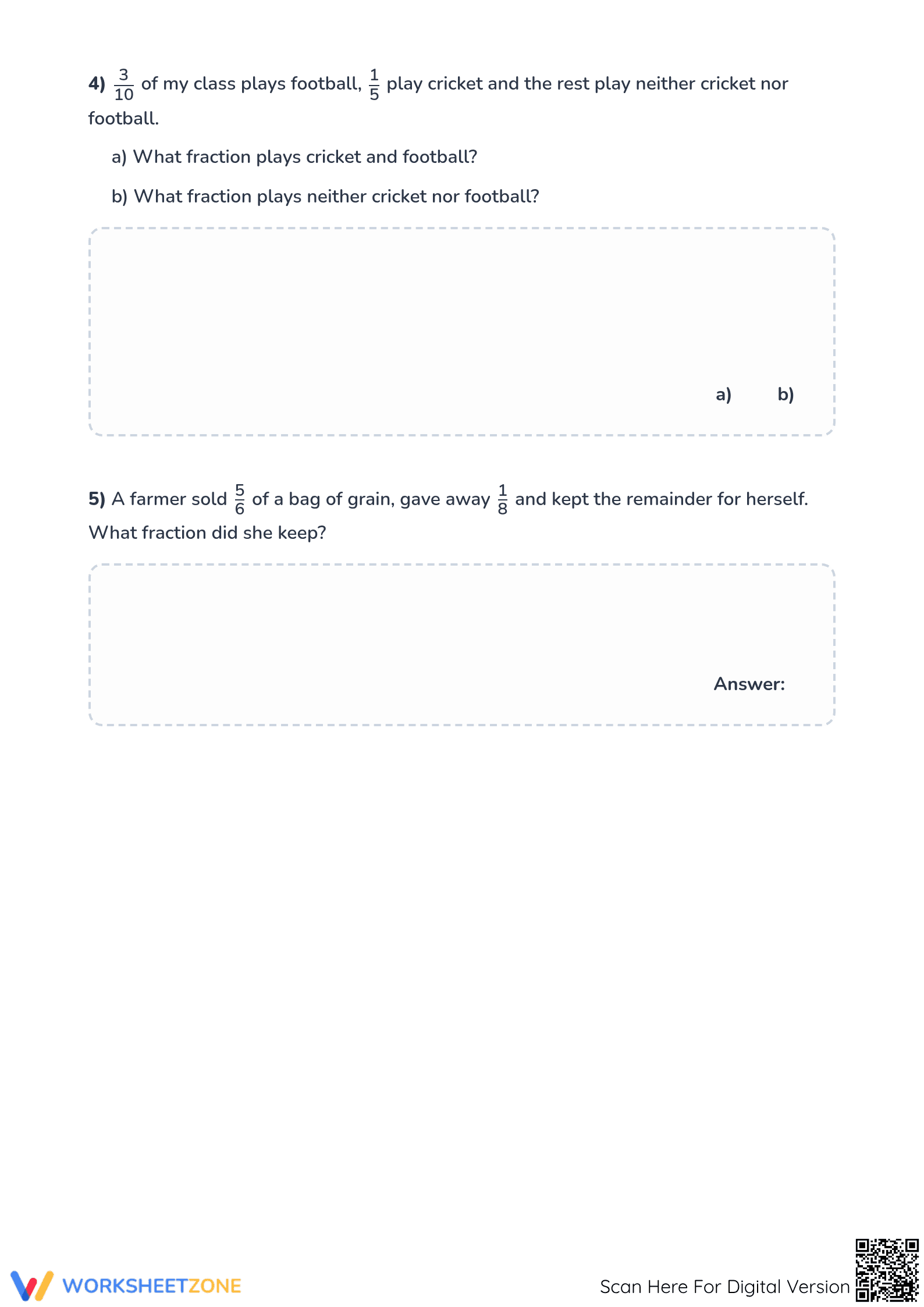 Fraction Word Problems Worksheet | Grade 5 Essential - Page 3