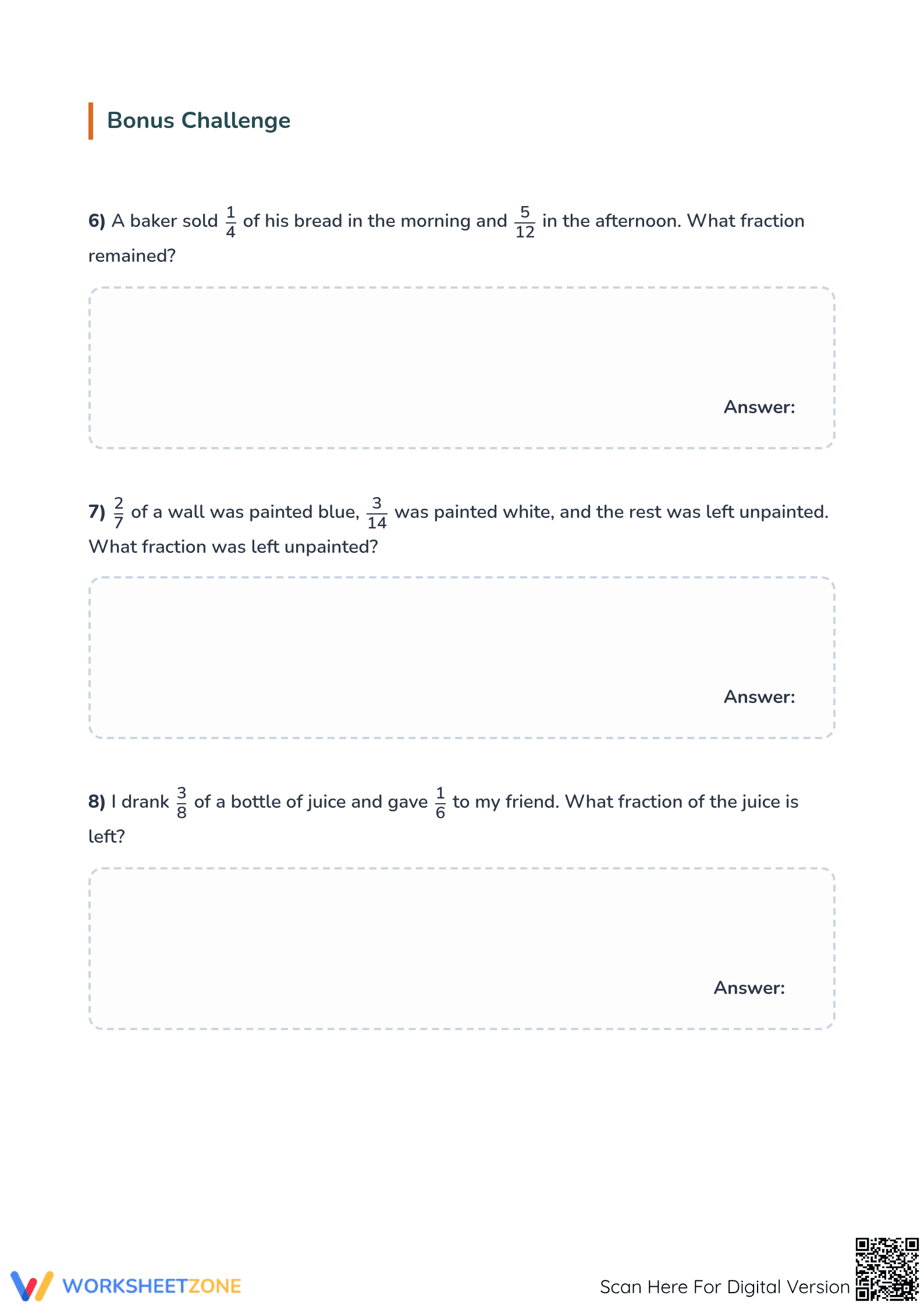 Fraction Word Problems Worksheet | Grade 5 Essential - Page 4