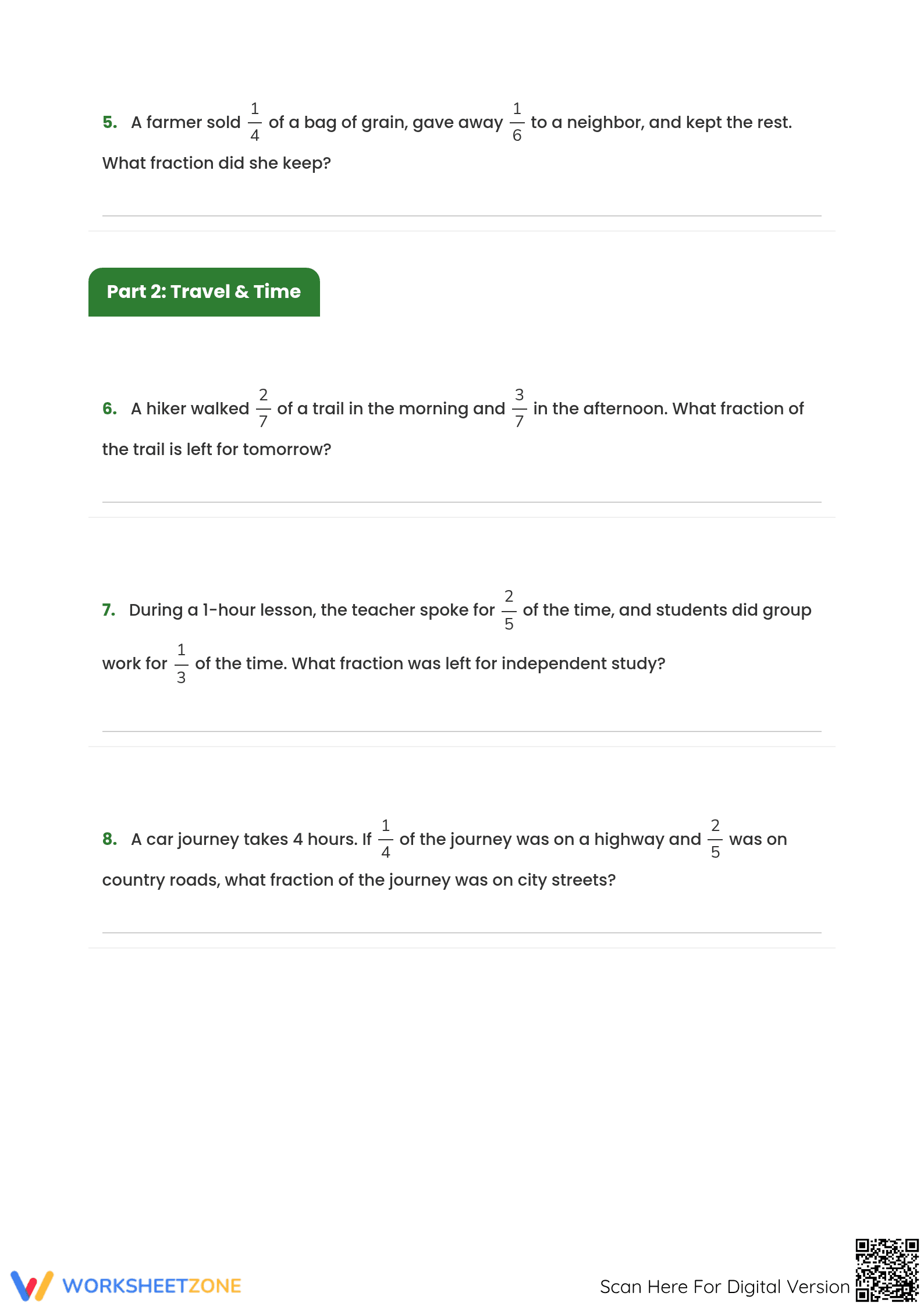 Essential Fraction Word Problems | Grade 5 Math - Page 3