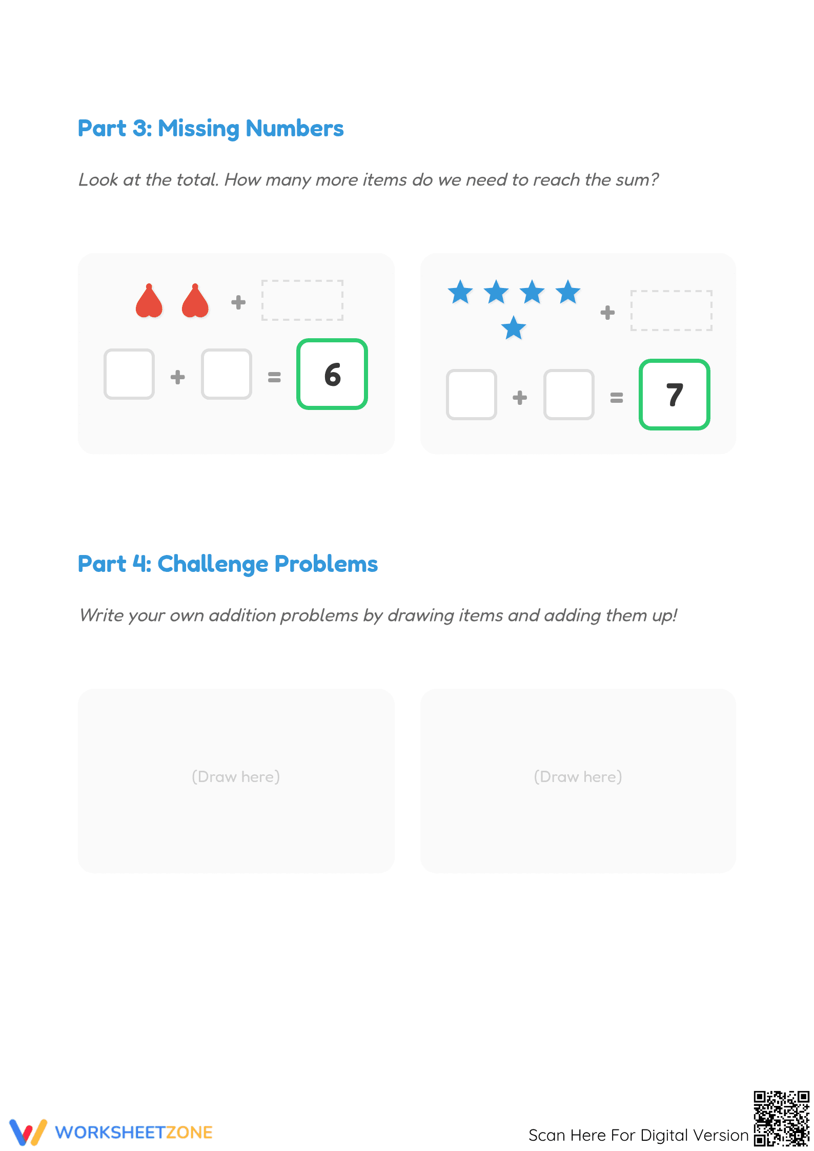 Printable Addition Worksheet | Grade 1 Math - Page 3