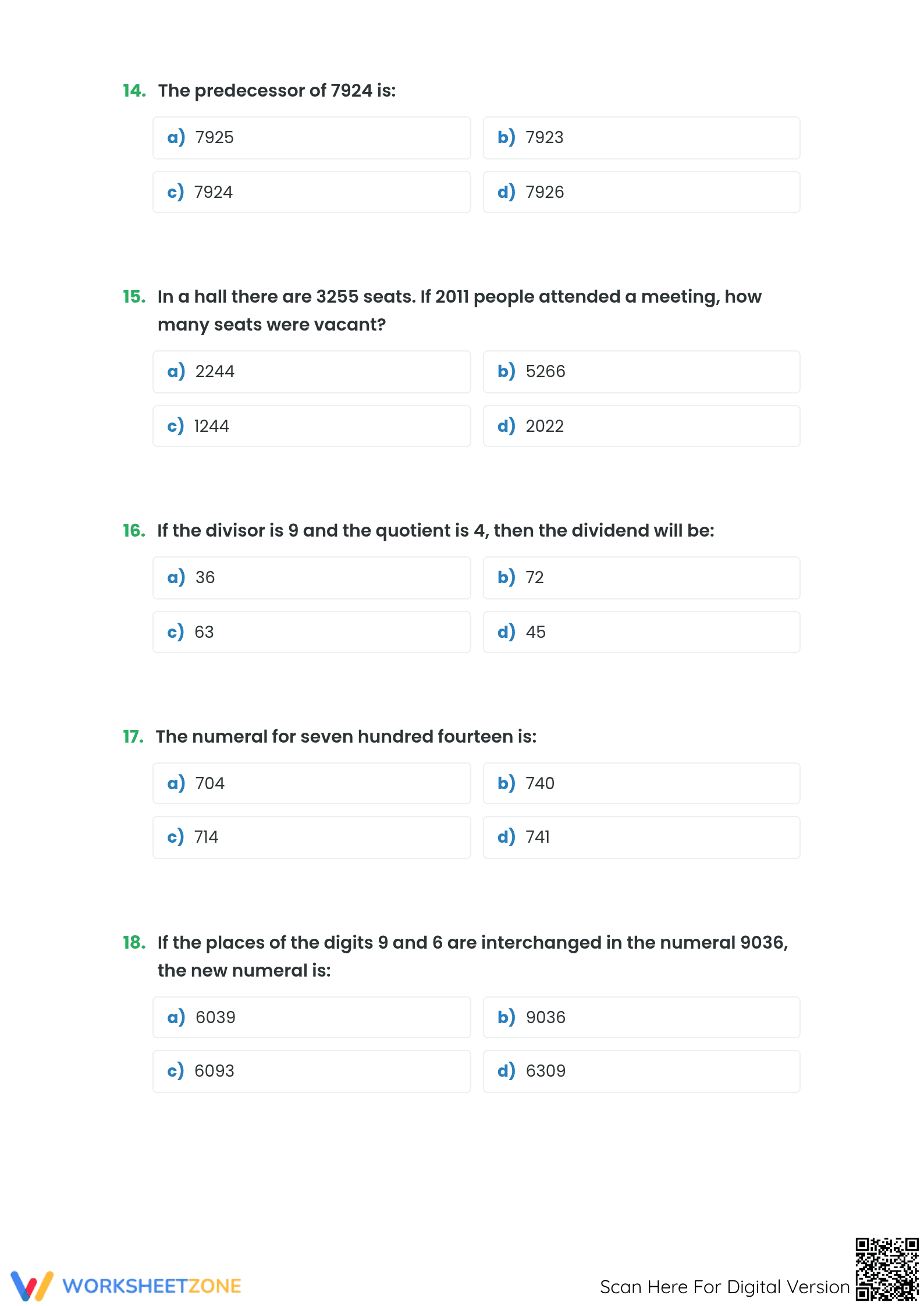 Grade 3 Math Bee Competition | Essential Review Worksheet - Page 4