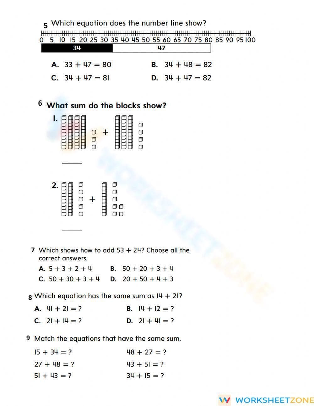 Math Strategies to Add Worksheet - Page 2
