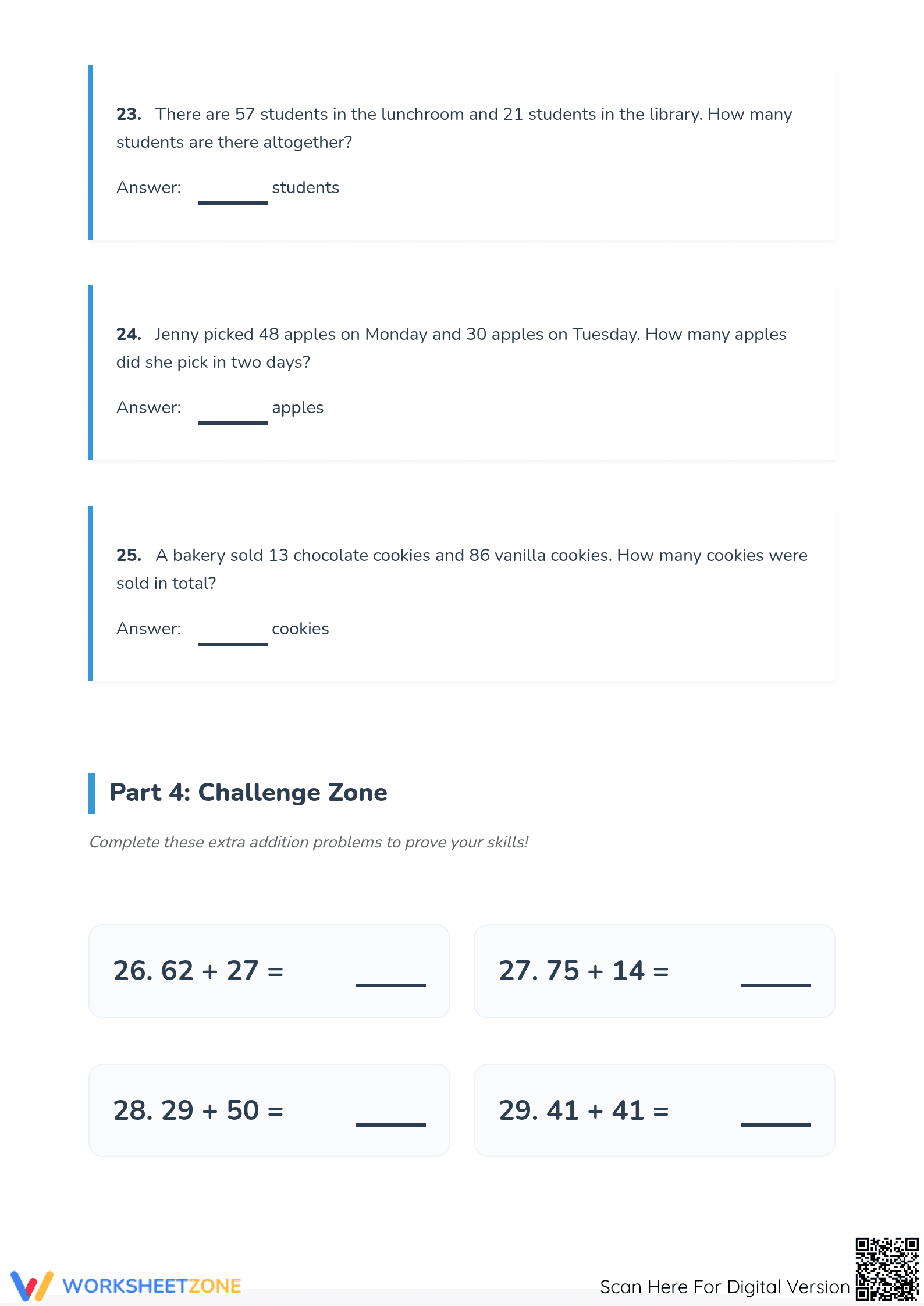 Printable Double-Digit Addition Worksheet | Grade 2 Math - Page 4