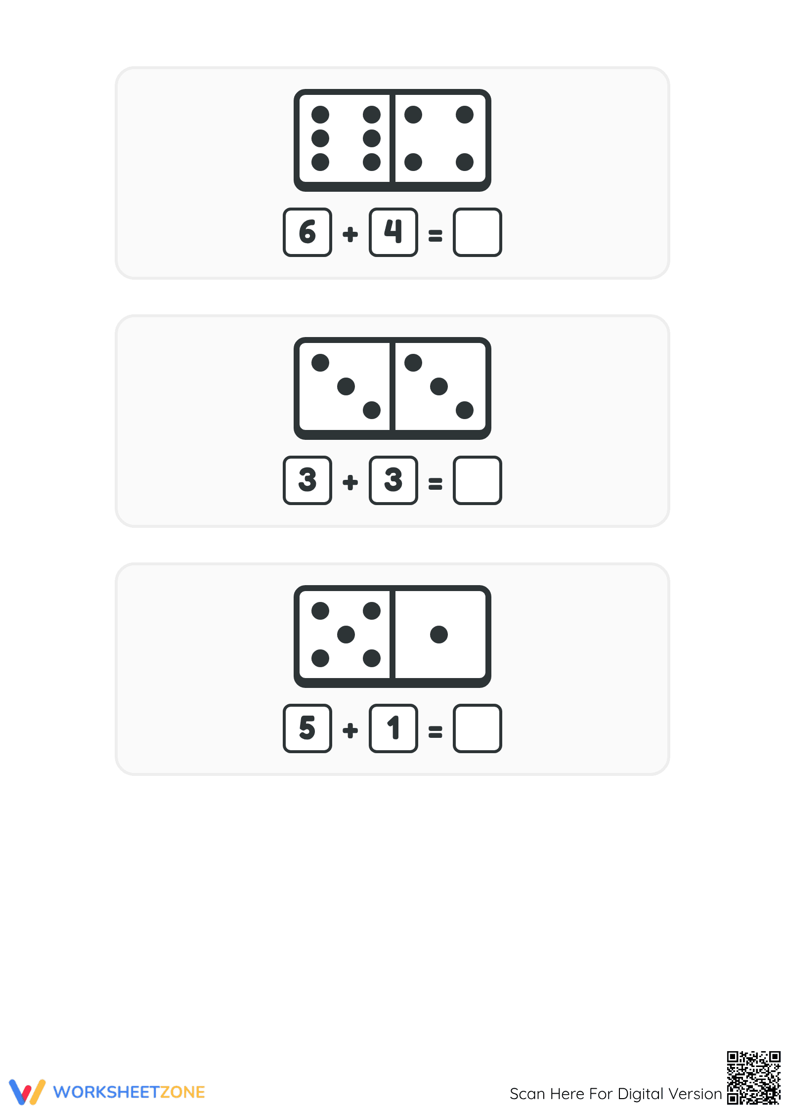 Printable Domino Addition Worksheet | Kindergarten Math - Page 5